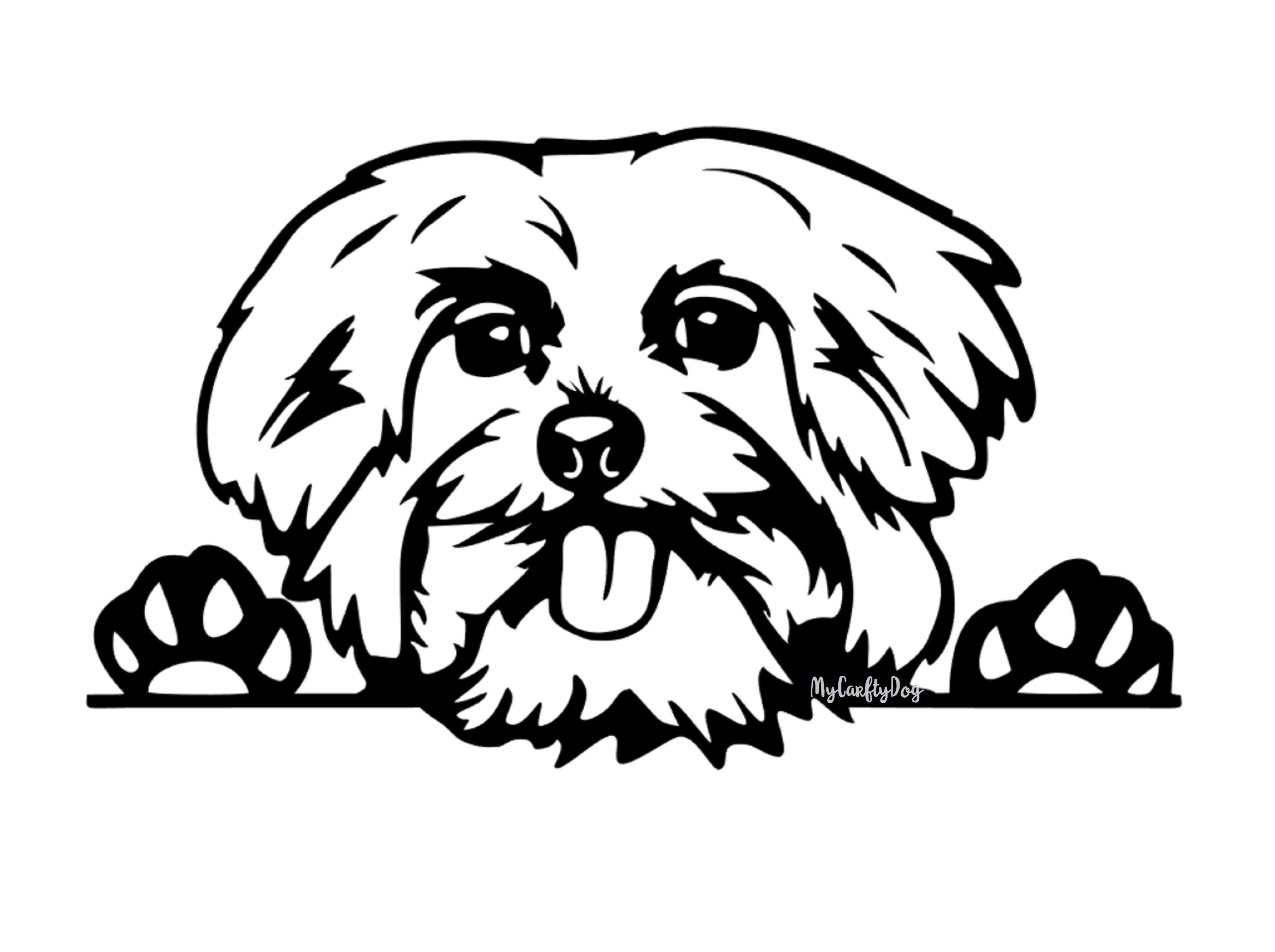 Peeking Maltese Dog Car Sticker - My Crafty Dog