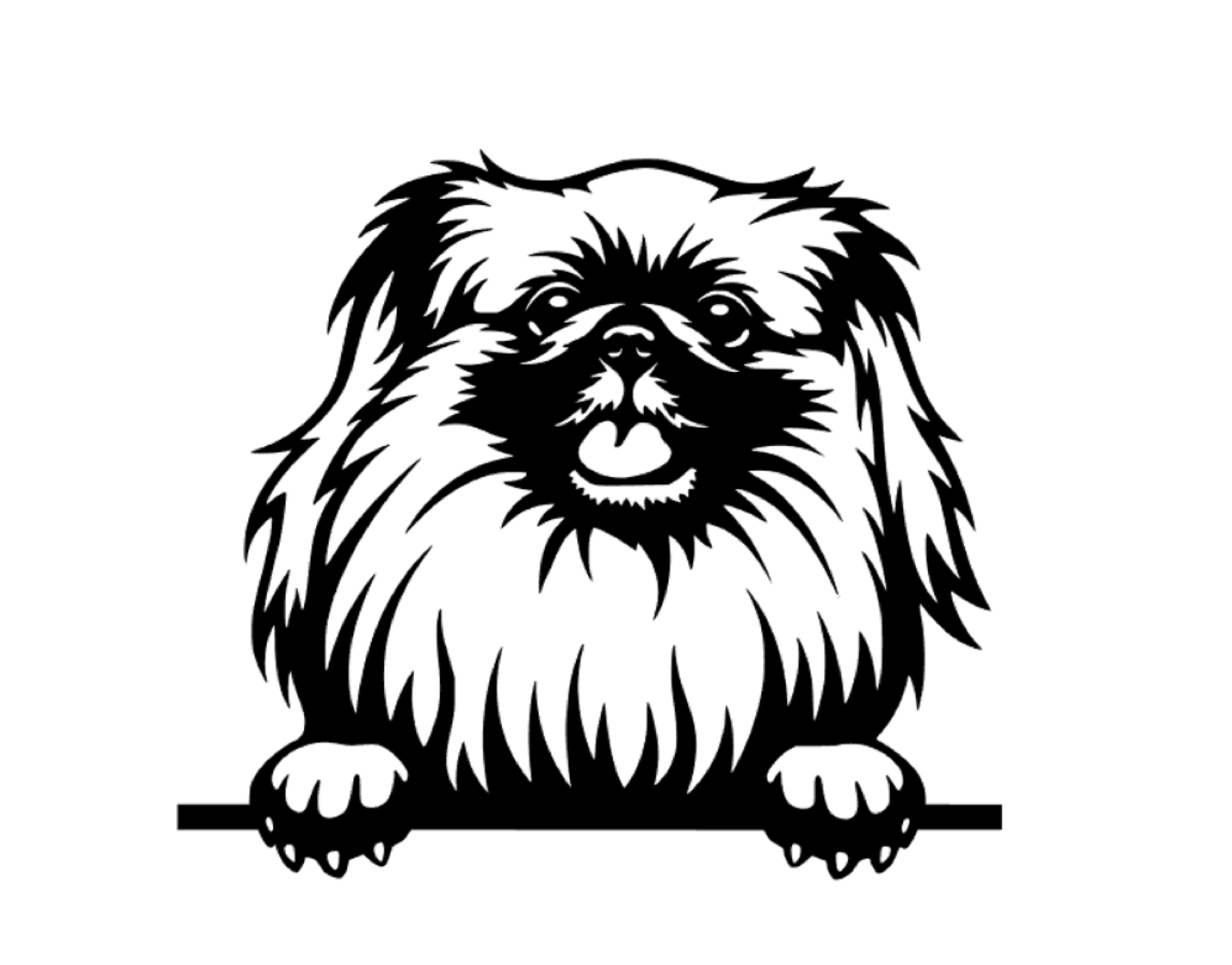 Pekingese Peeking dog Car Sticker Chinese Dog