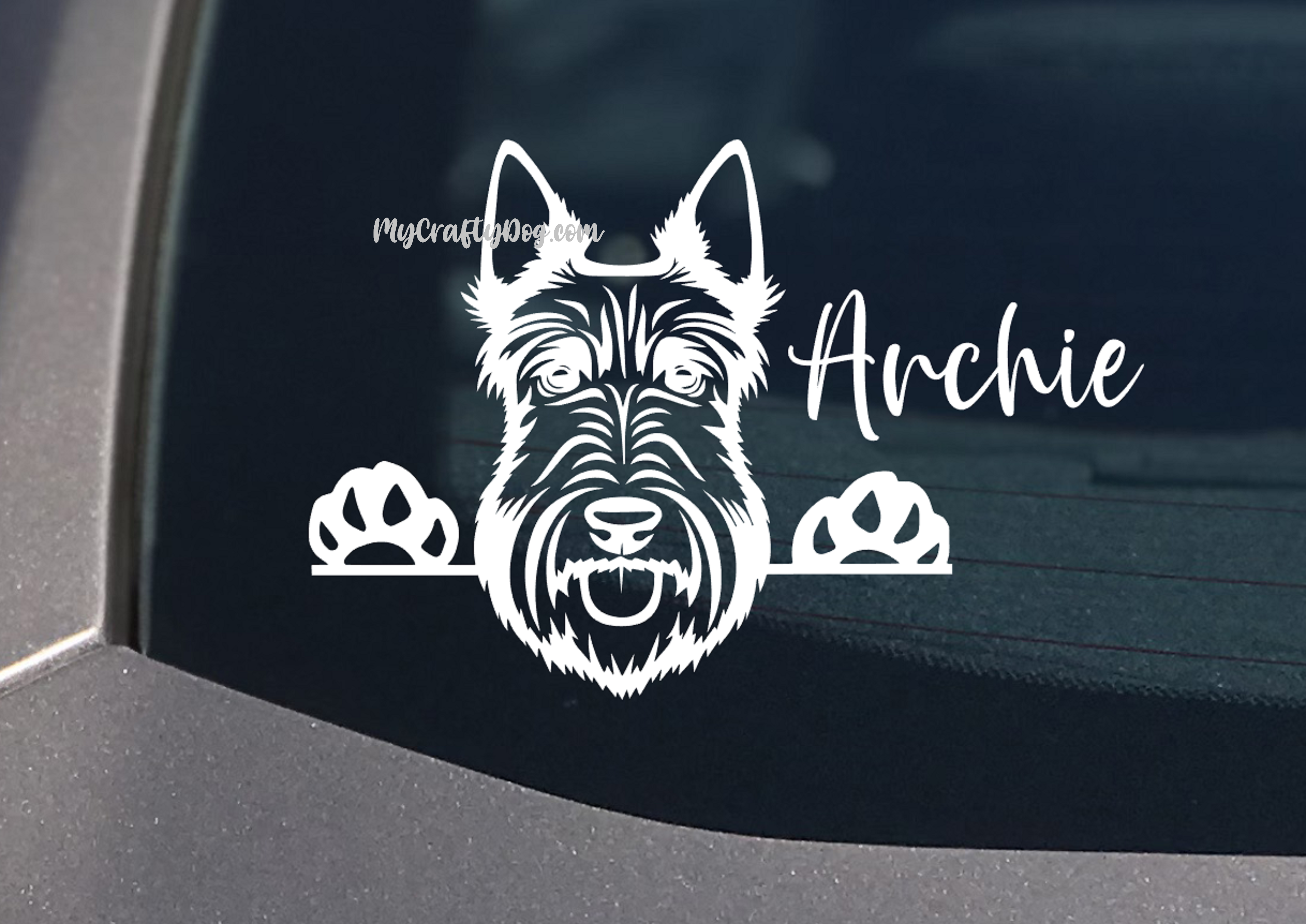 Scottish Terrier Peeking Car Sticker Scottie Dog