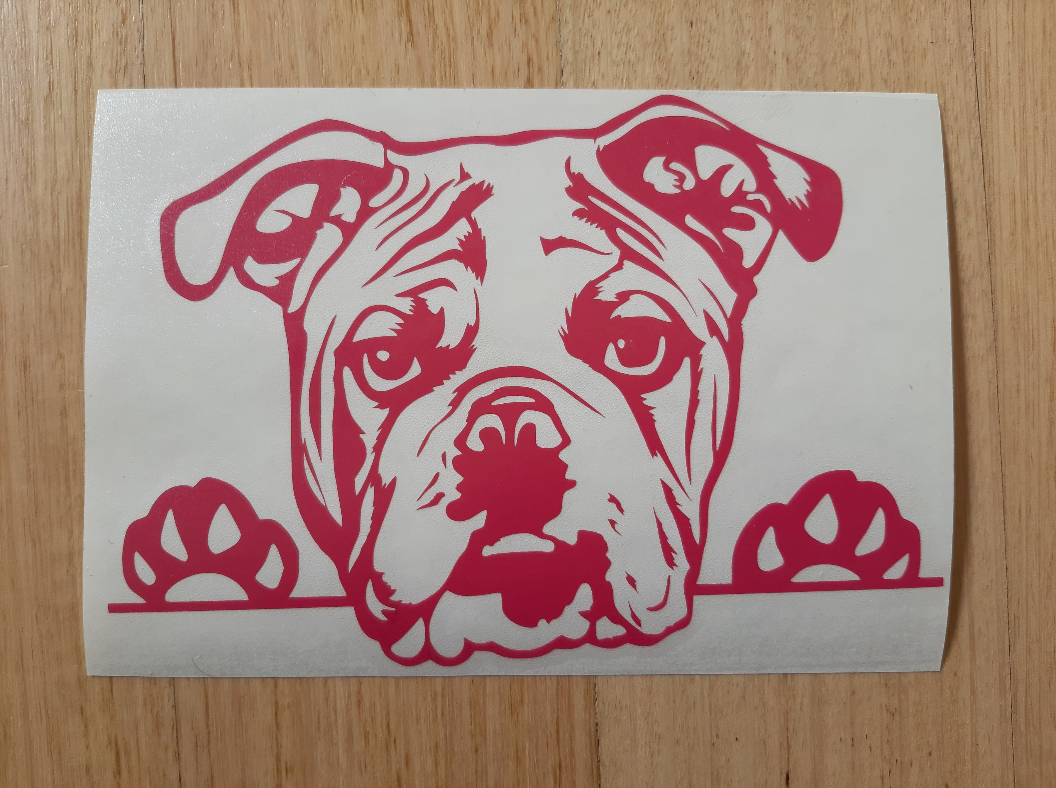 Peeking Bulldog Car Sticker - My Crafty Dog
