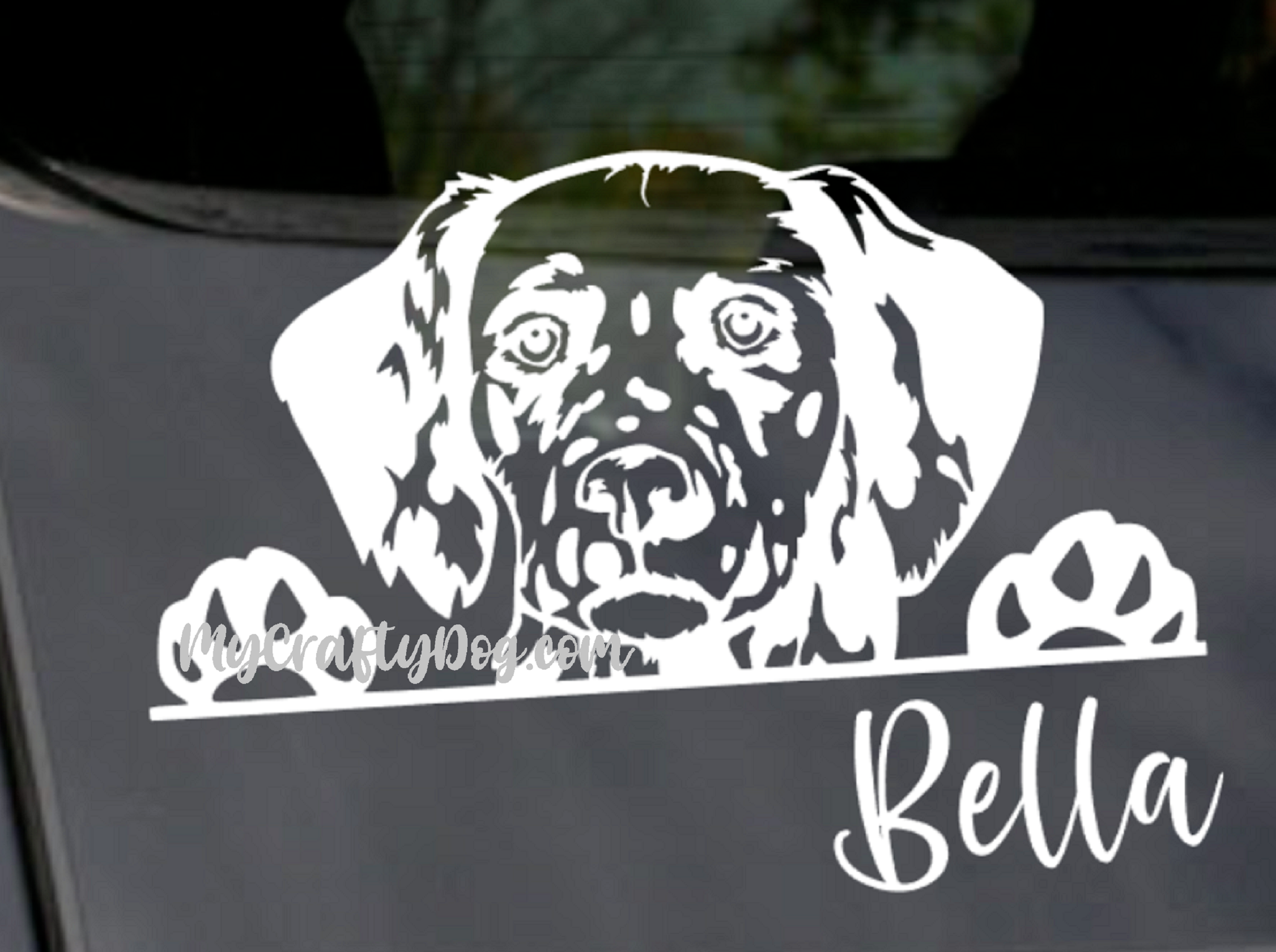 Peeking Dalmatian Car Sticker - My Crafty Dog