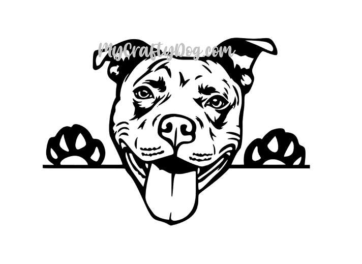 Peeking Pitbull Dog Car Sticker - My Crafty Dog