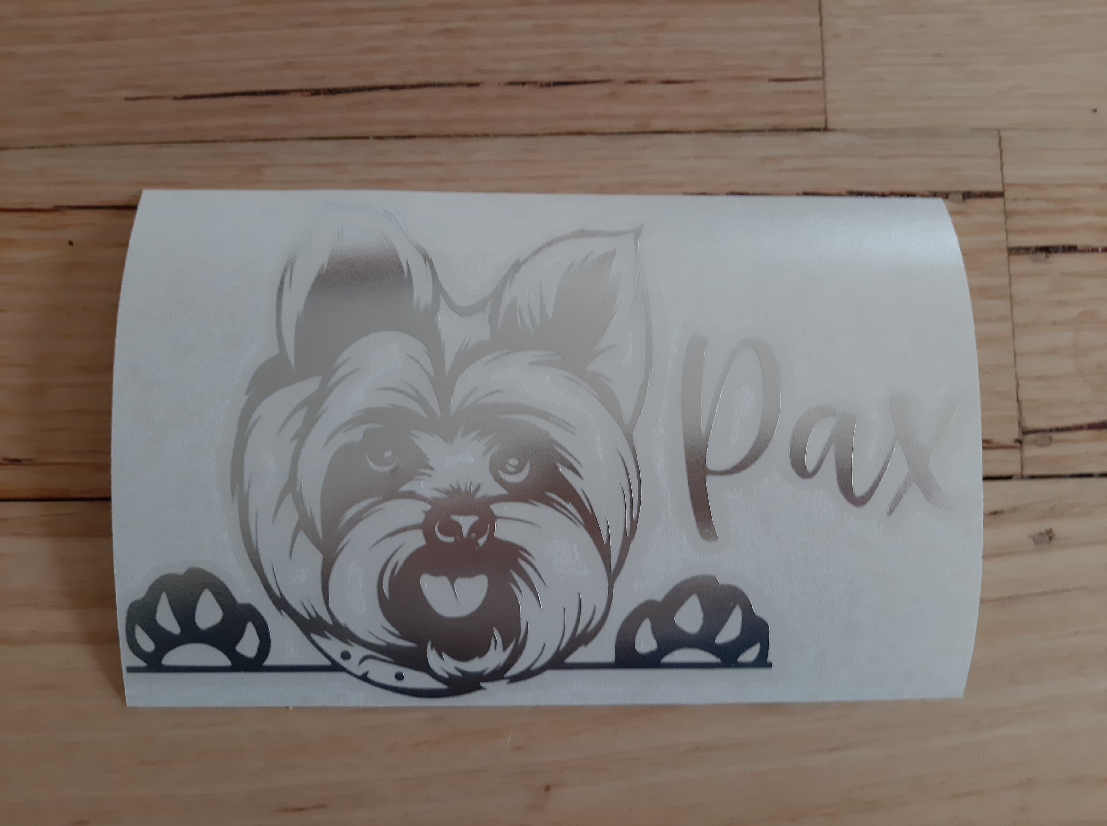 Peeking Yorkie Dog Car Sticker - My Crafty Dog