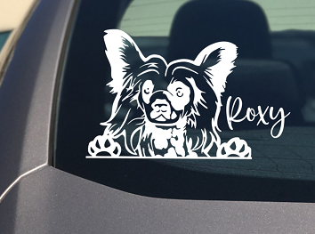Peeking Chinese Crested Car Sticker. Chinese Hairless - My Crafty Dog