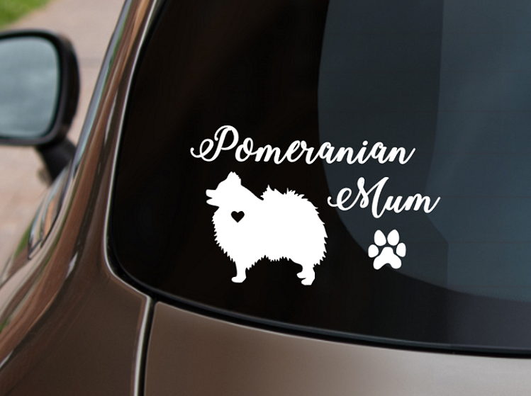 Pomeranian Mum Sticker Vinyl Car Decal