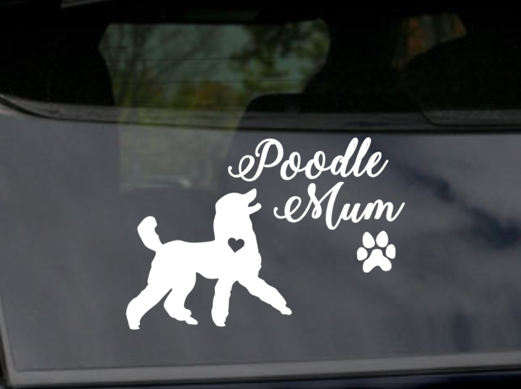 Poodle Mum Decal / Vinyl Sticker - My Crafty Dog