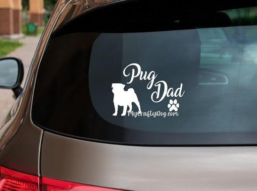 Pug Dad Car Decal / Sticker - My Crafty Dog