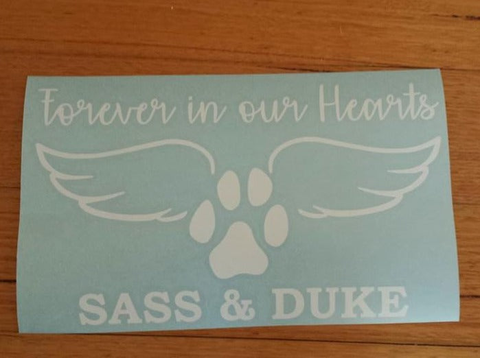 Personalised Memorial Decal Forever In My Heart - My Crafty Dog