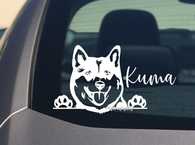 Peeking Shiba Inu Dog Car Sticker - My Crafty Dog