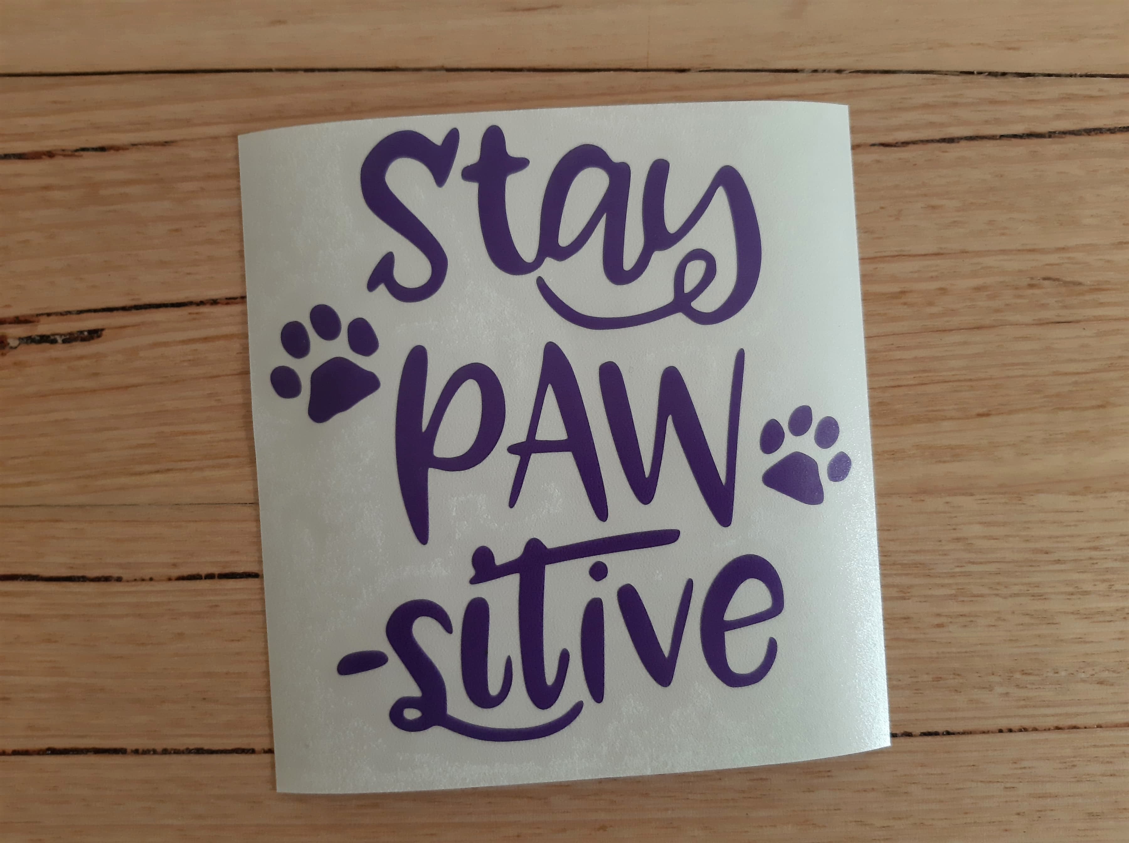 Stay Paw-sitive Dog Car Decal Sticker, Positive Motivational Dog Sticker, Vinyl Window Cute,  Dog lover gift, Best gift dog friend - My Crafty Dog
