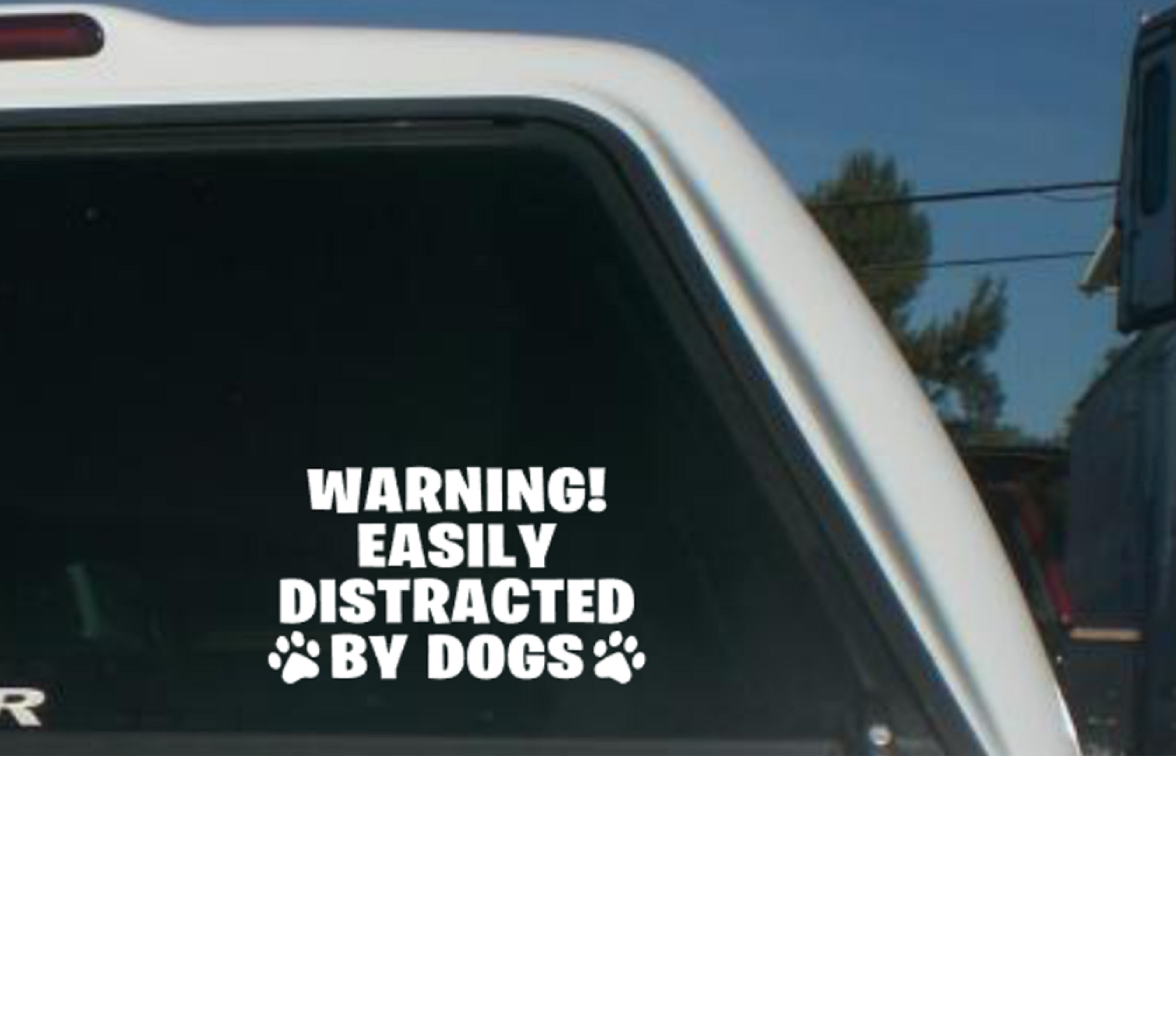 Warning! Easily distracted by Dogs Sticker / Vinyl Decal - My Crafty Dog