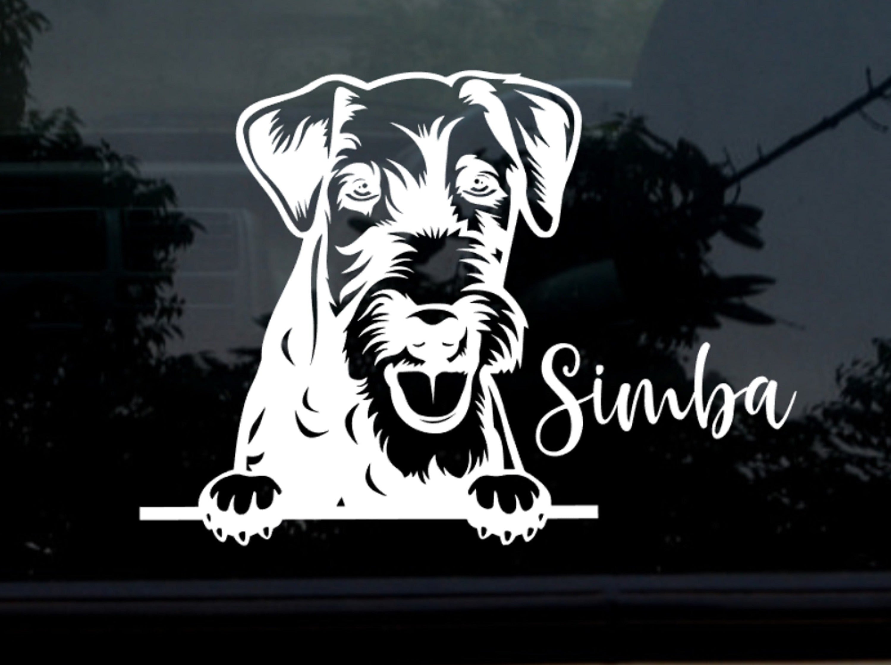 Peeking Airedale Car Sticker - My Crafty Dog