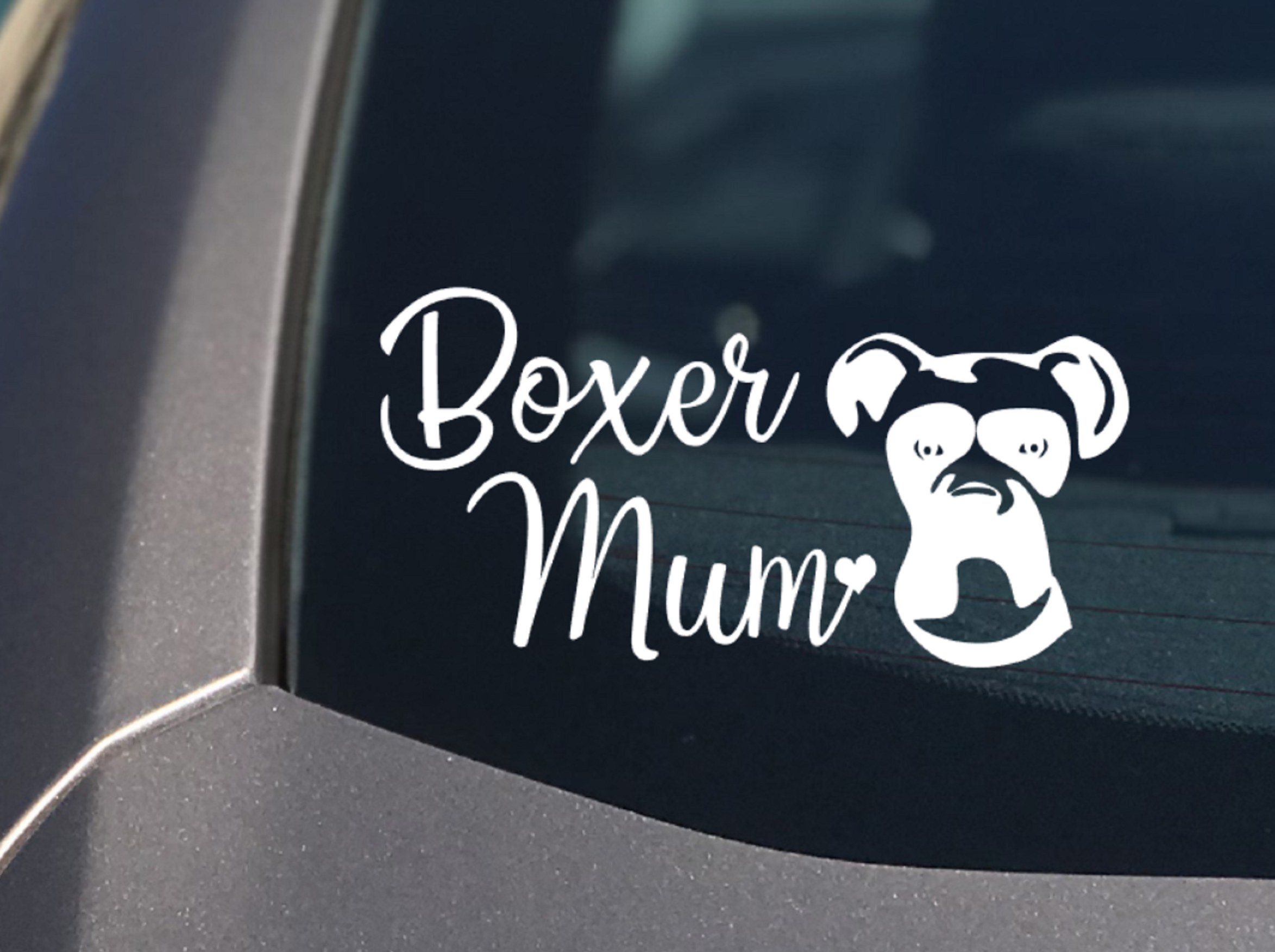 Boxer Mum Car Sticker - My Crafty Dog