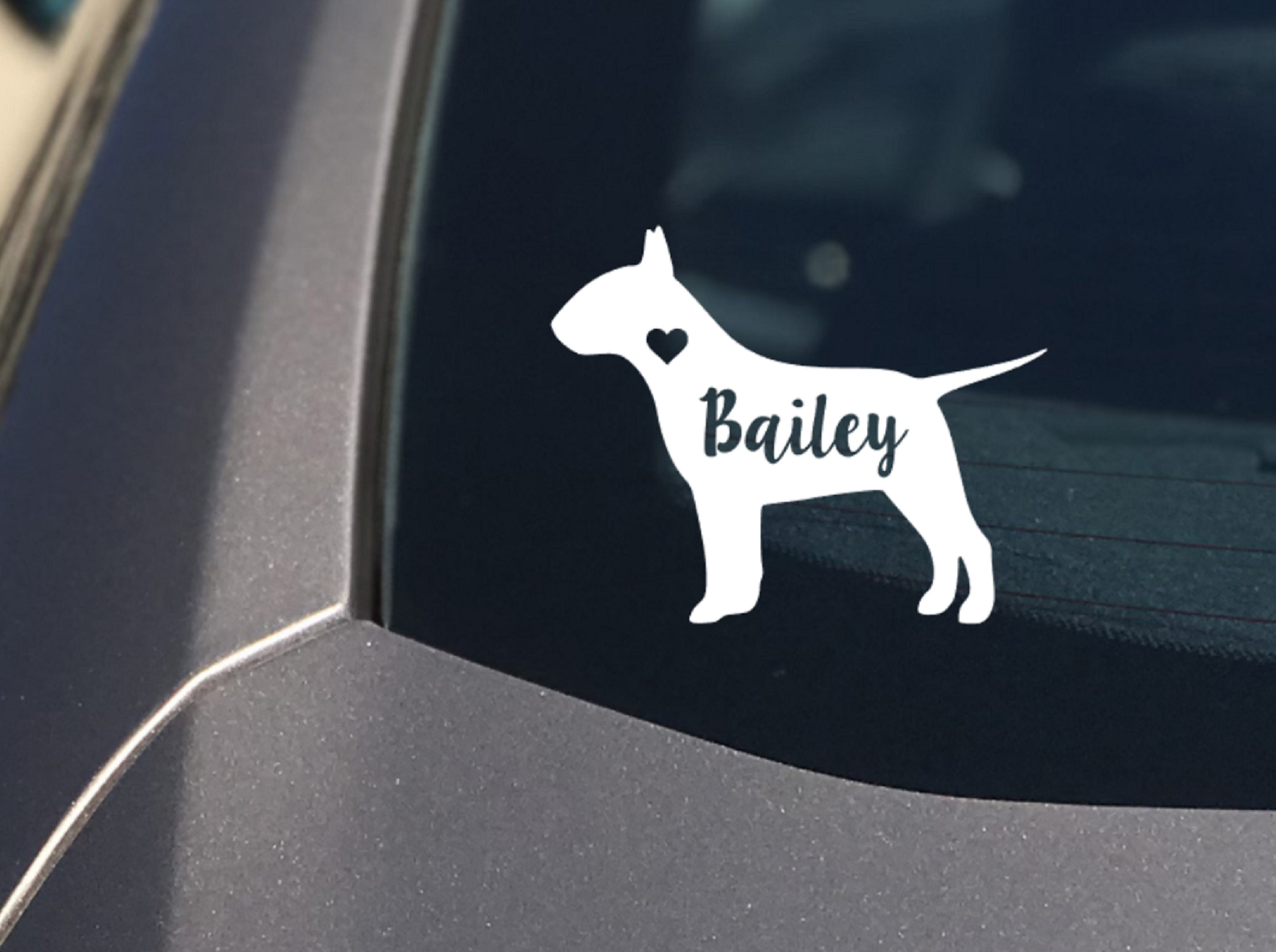 Bull Terrier Sticker Plain or Add Name/Text - My Crafty Dog