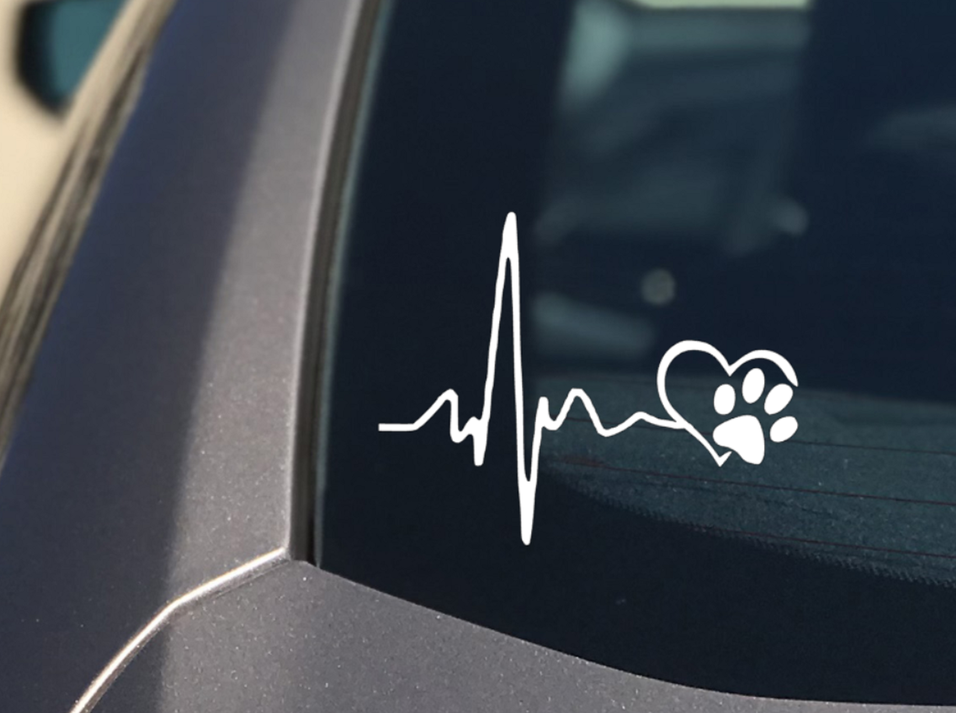 Lifeline / Heartbeat and Paw Dog Car Decal / Sticker - My Crafty Dog