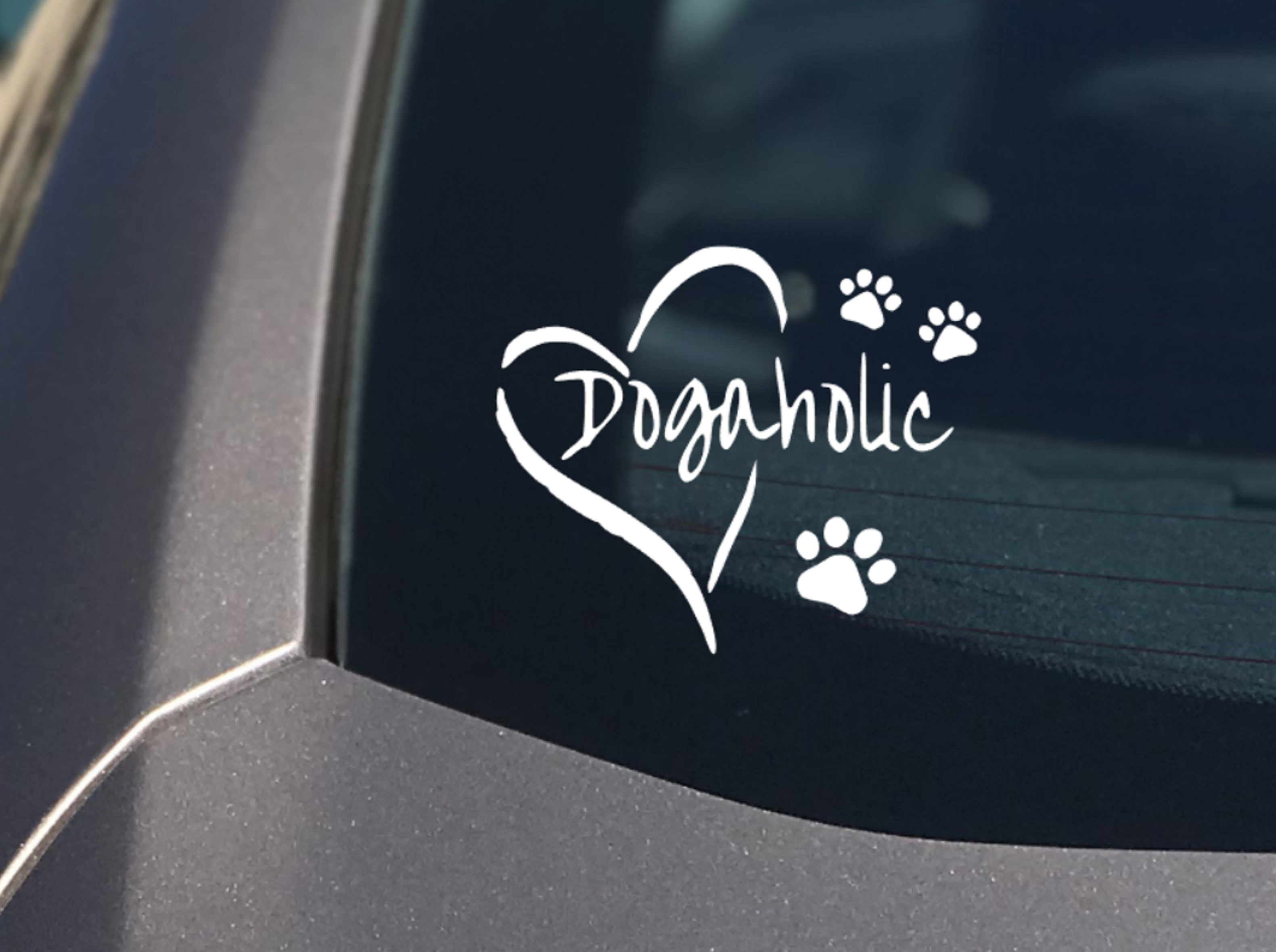 Dogaholic Heart and Paw Dog Sticker - My Crafty Dog