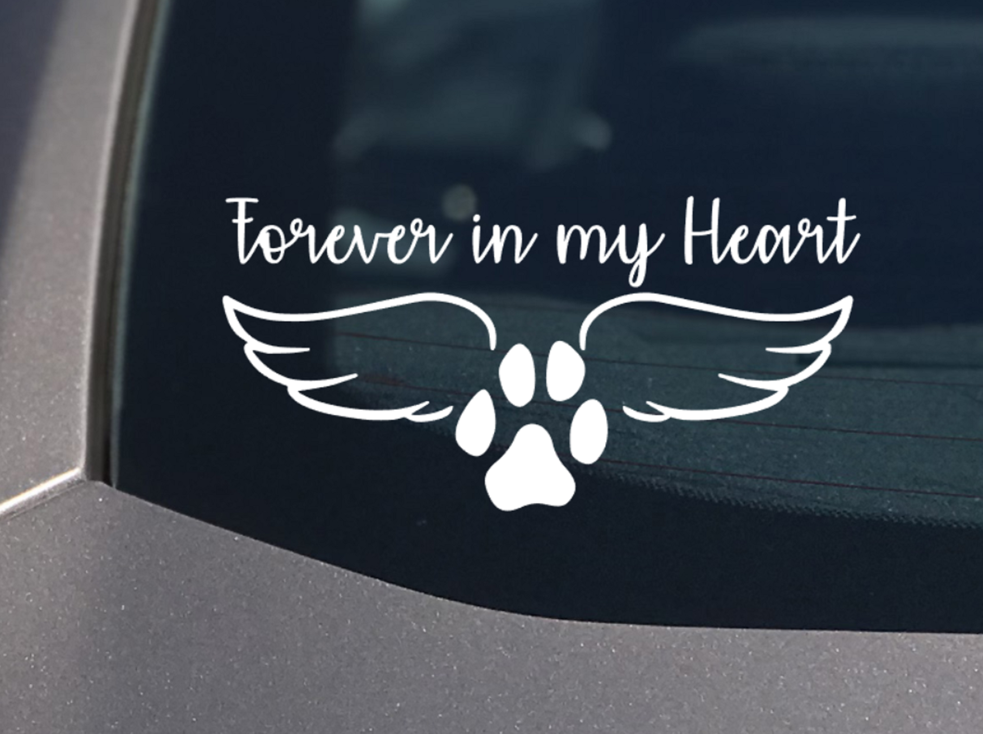 Forever in My Heart Memorial Decal - My Crafty Dog