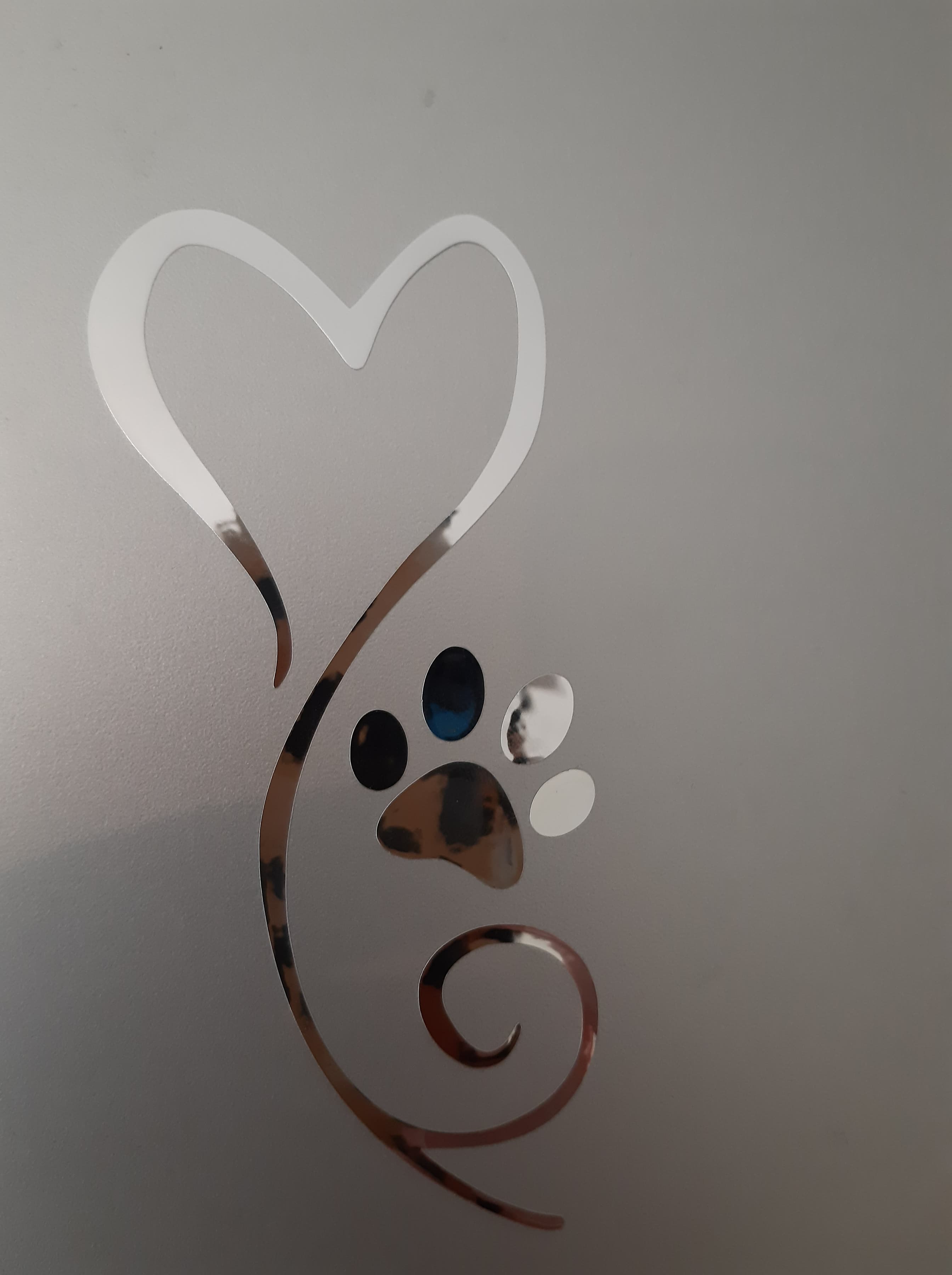 Heart Swirl and Paw Sticker / Car decal - My Crafty Dog