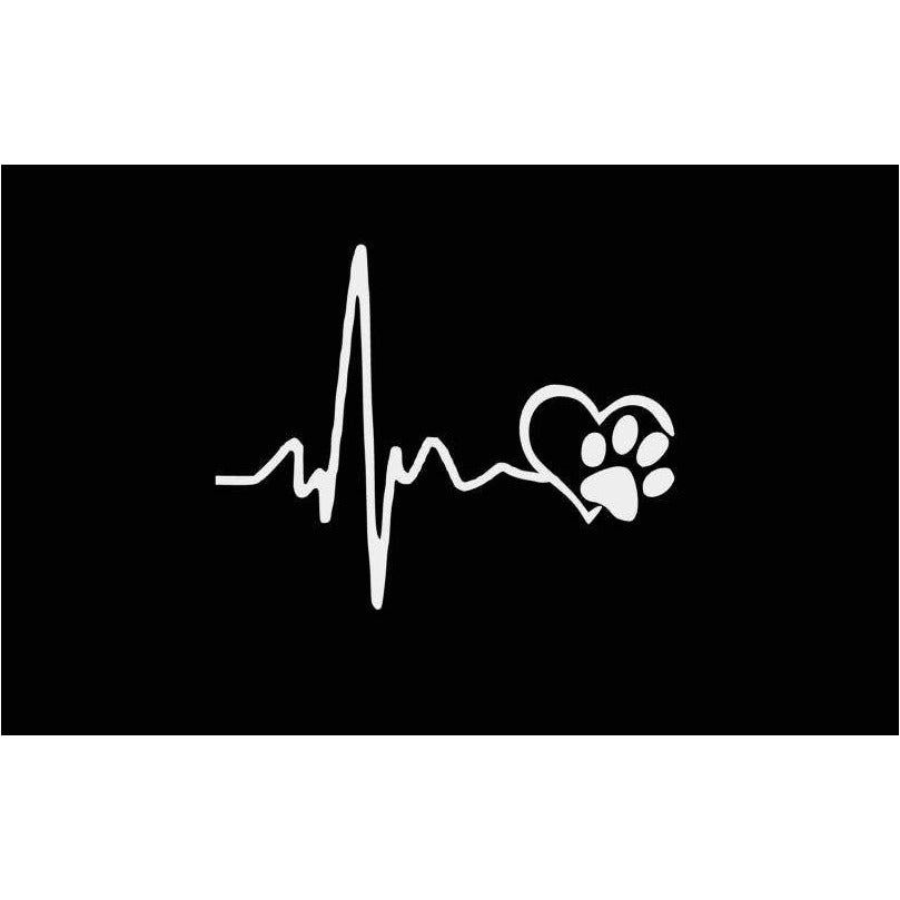Lifeline / Heartbeat and Paw Dog Car Decal / Sticker - My Crafty Dog