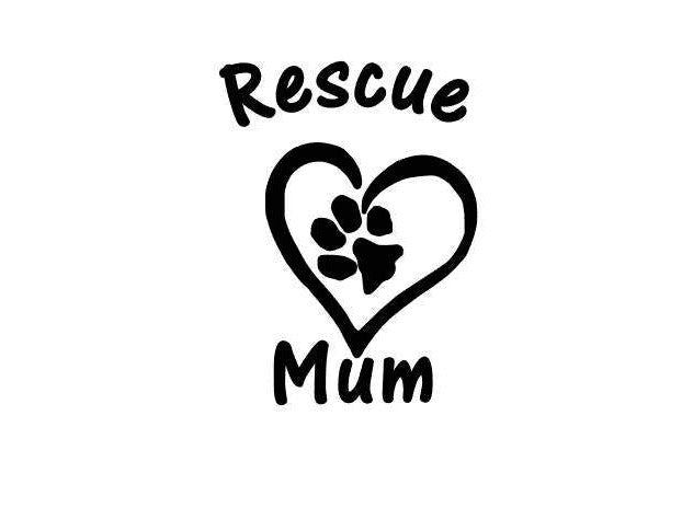Rescue Mum with Heart and Paw Sticker - My Crafty Dog