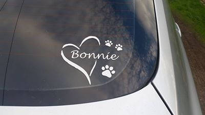 Personalised heart and paw Sticker - My Crafty Dog