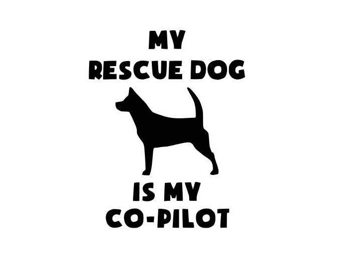 My Rescue Dog is My Co-Pilot Sticker - My Crafty Dog