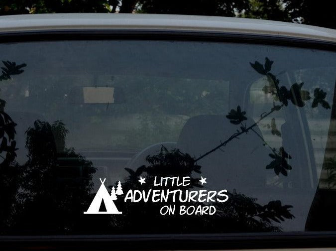 Little Adventurers On Board Car Decal. Camping with Kids - My Crafty Dog