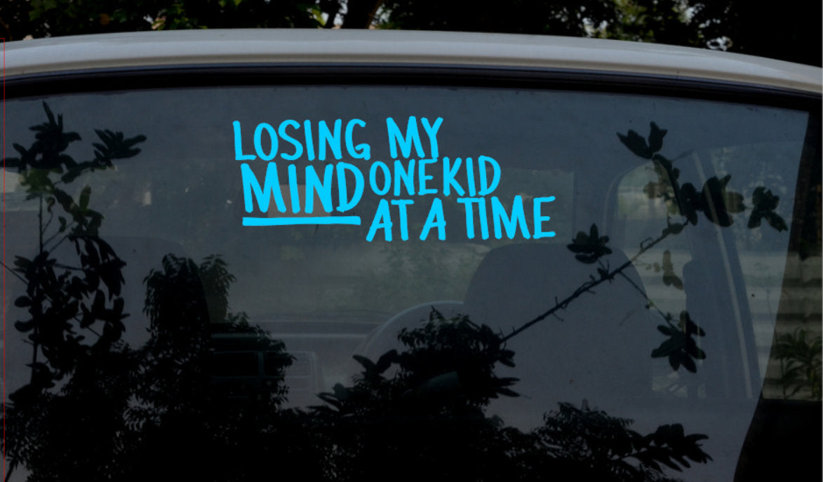 Losing My Mind One Kid at a Time Fun Vinyl Sticker - My Crafty Dog