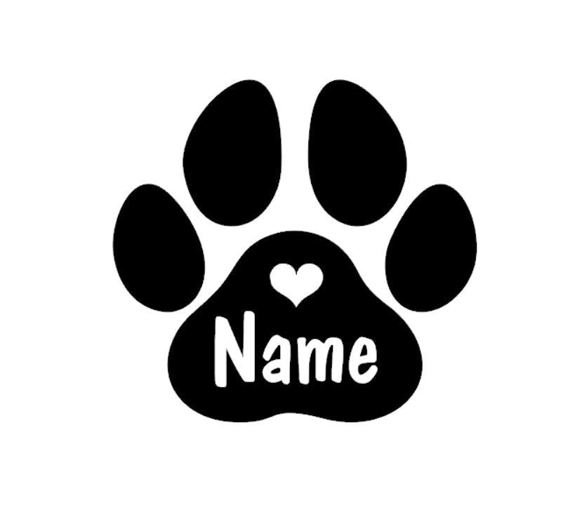 Paw Print Personalised Name Sticker - My Crafty Dog