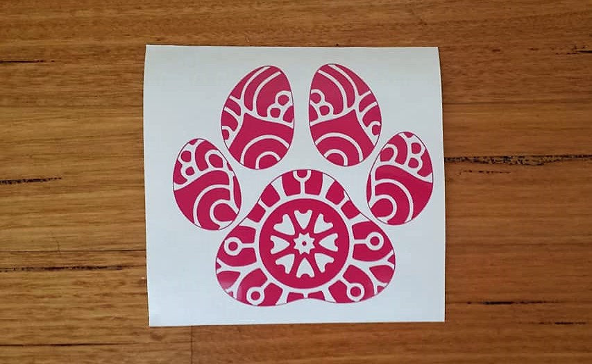 Paw Print Mandala Sticker - My Crafty Dog