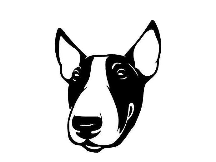 Bull Terrier Car Sticker. Bully Head - My Crafty Dog