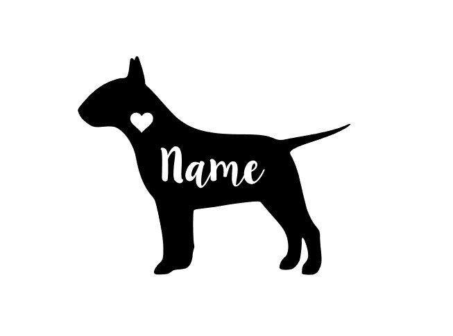 Bull Terrier Sticker Plain or Add Name/Text - My Crafty Dog