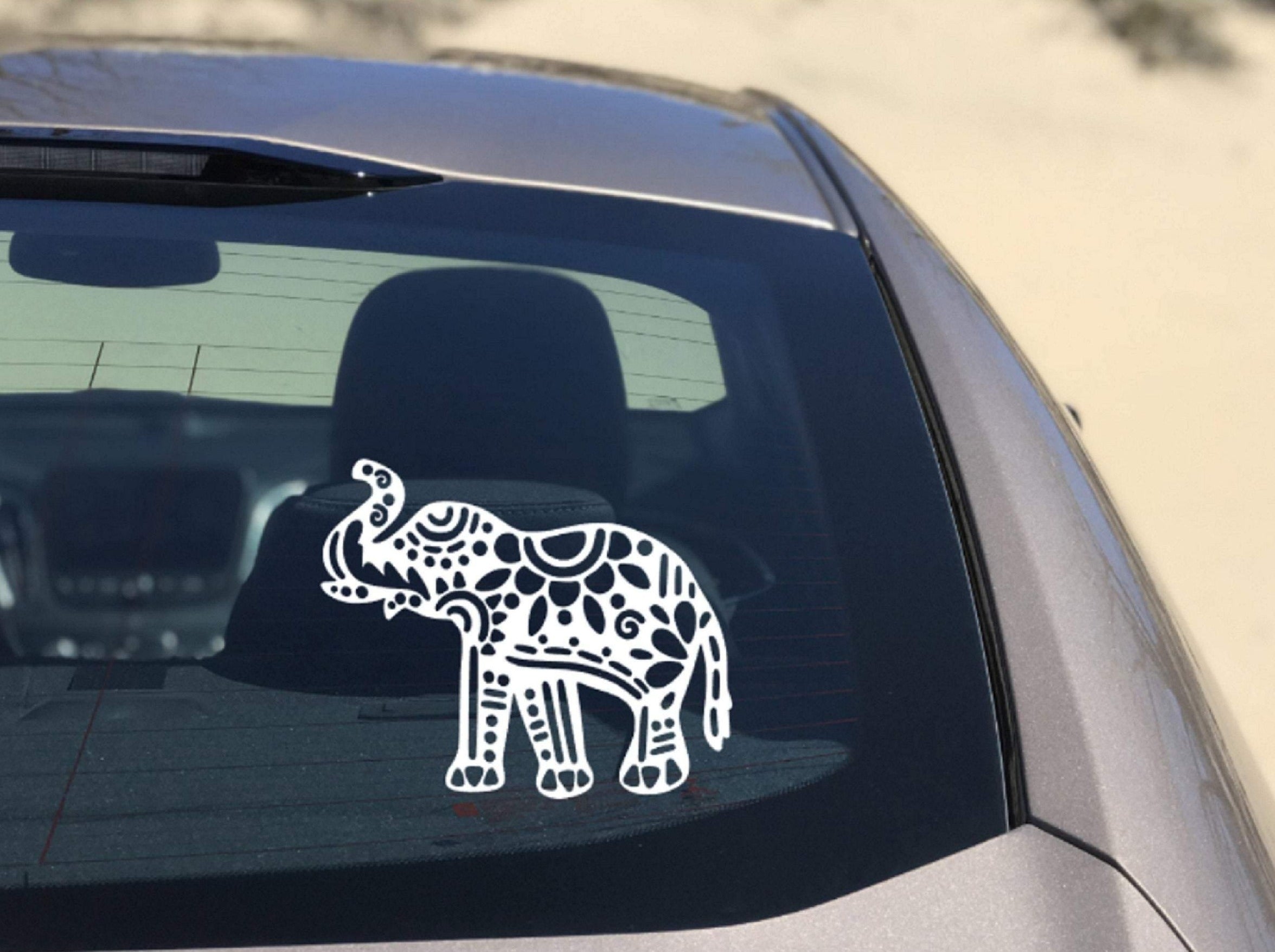 Elephant Mandala Car Decal Sticker. Mindfullness - My Crafty Dog