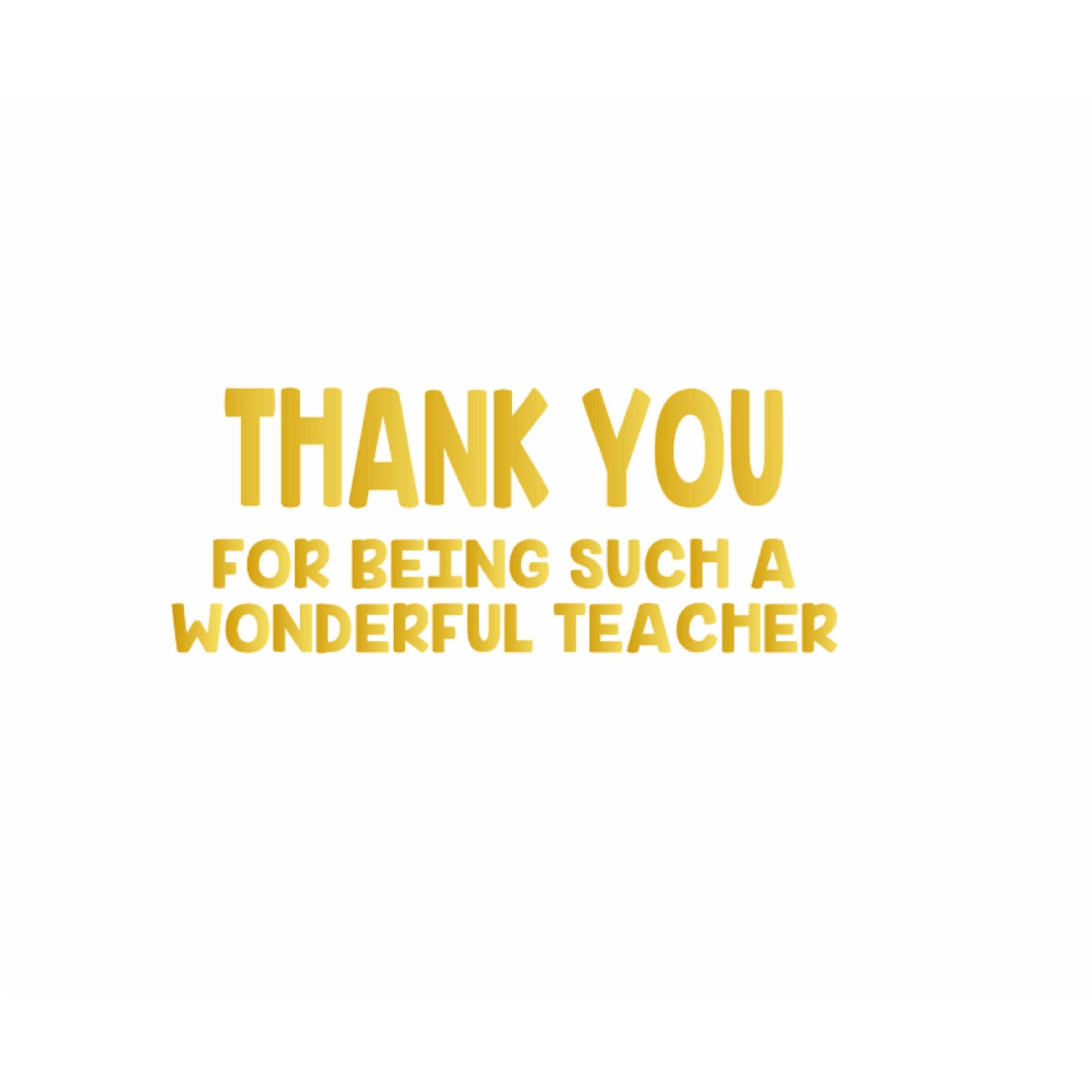 Thank You For Being Such a Wonderful Teacher Vinyl Sticker / Decal - My Crafty Dog