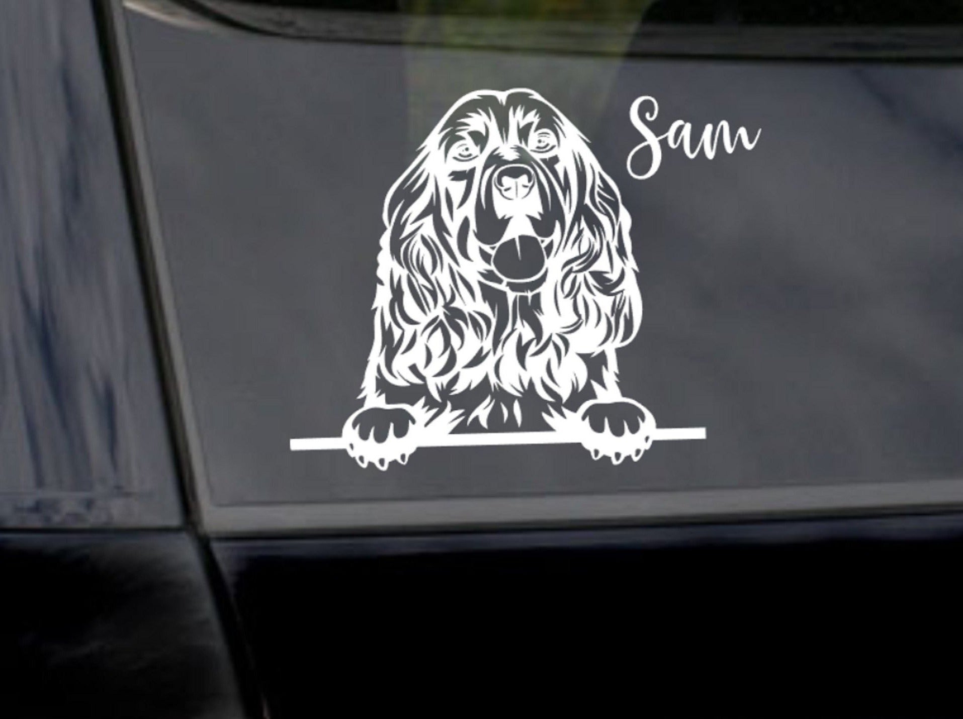 Peeking Cocker Spaniel Car Sticker - My Crafty Dog
