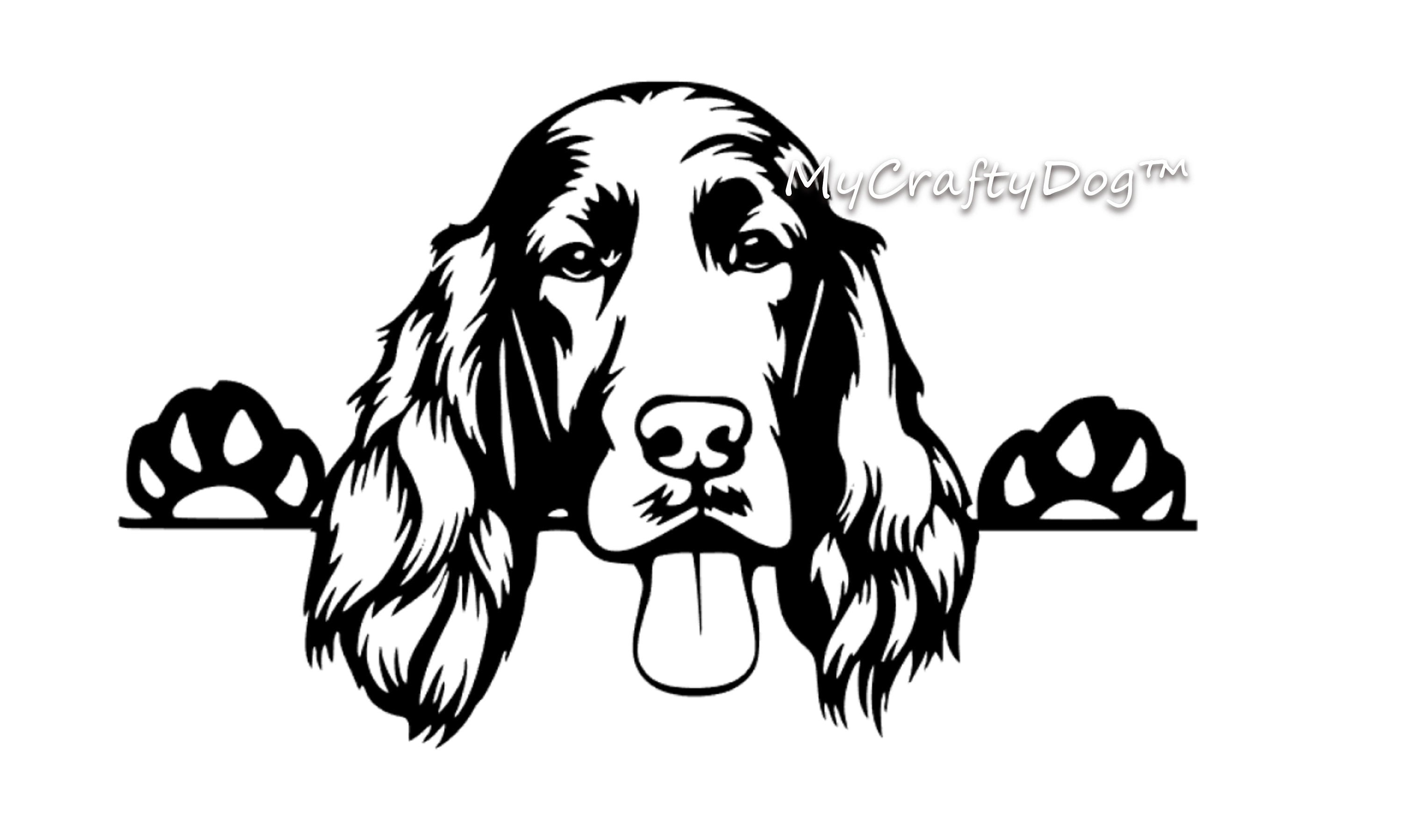 Peeking Irish Setter Dog Car Sticker - My Crafty Dog