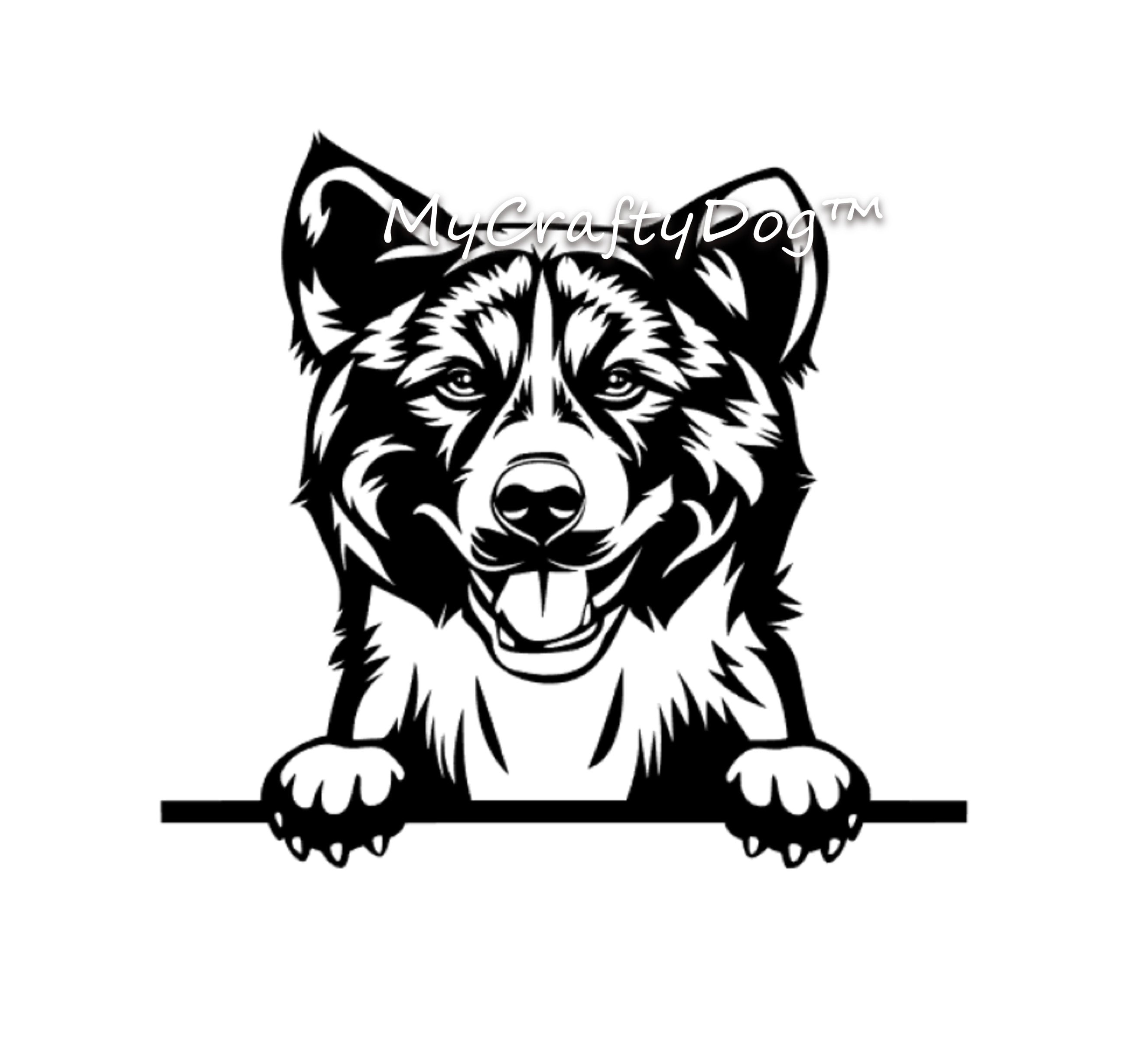 Peeking Akita Vinyl Sticker / Dog decal - My Crafty Dog