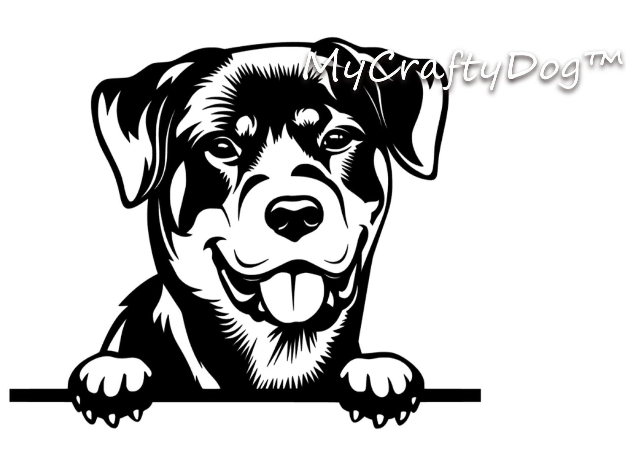 Peeking Rottweiler Car Sticker - My Crafty Dog