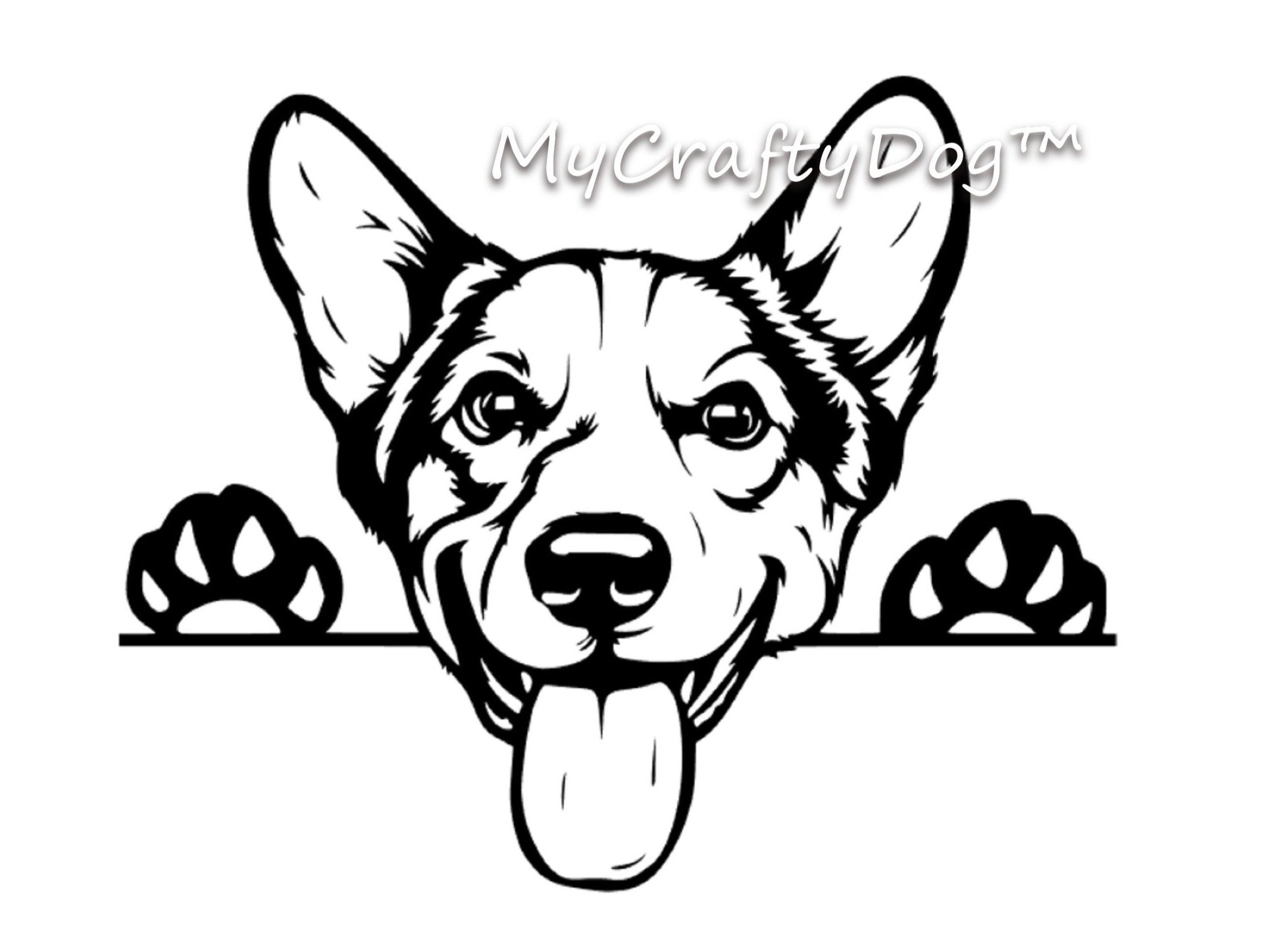 Peeking Corgi Car Sticker - My Crafty Dog
