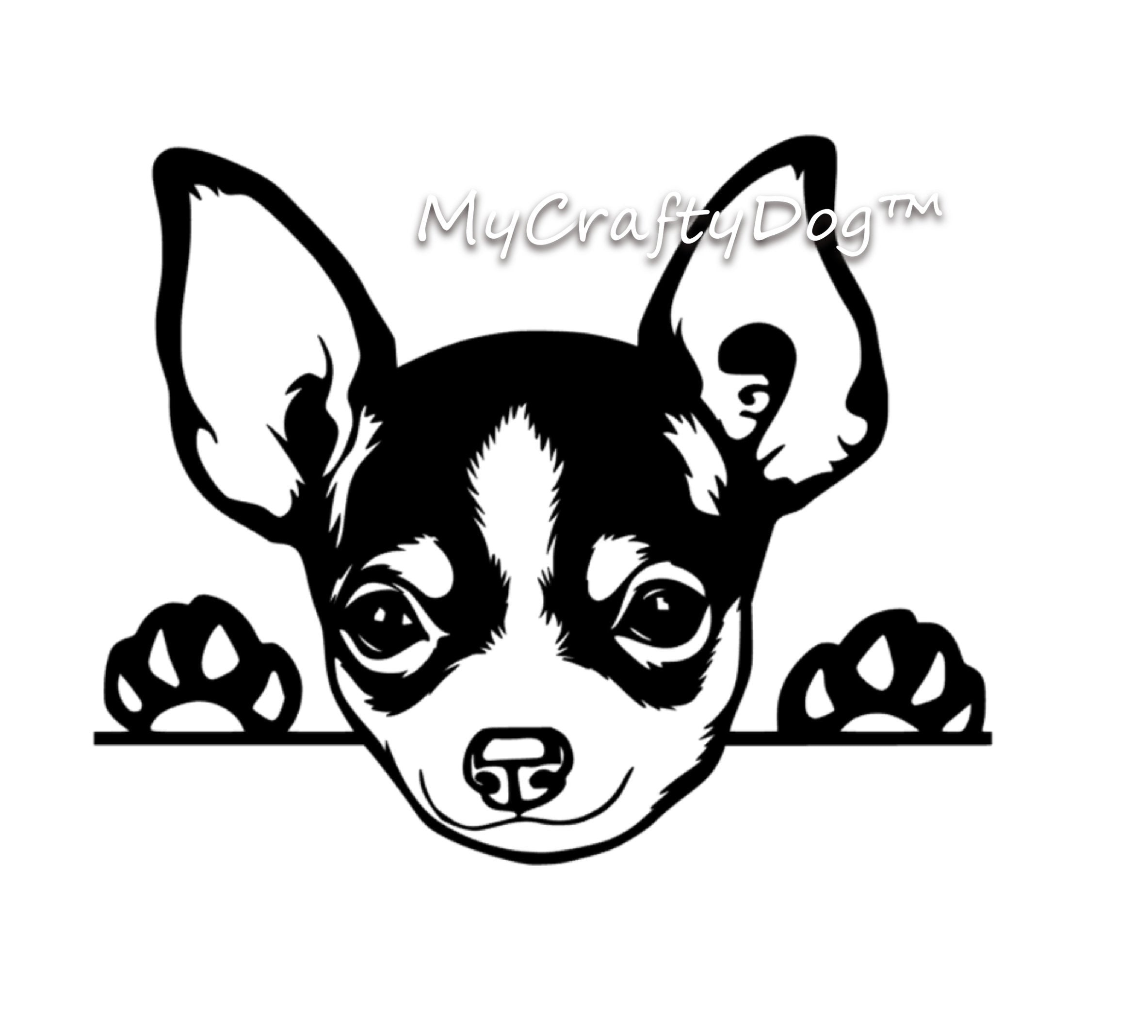 Peeking Chihuahua Car Sticker - My Crafty Dog