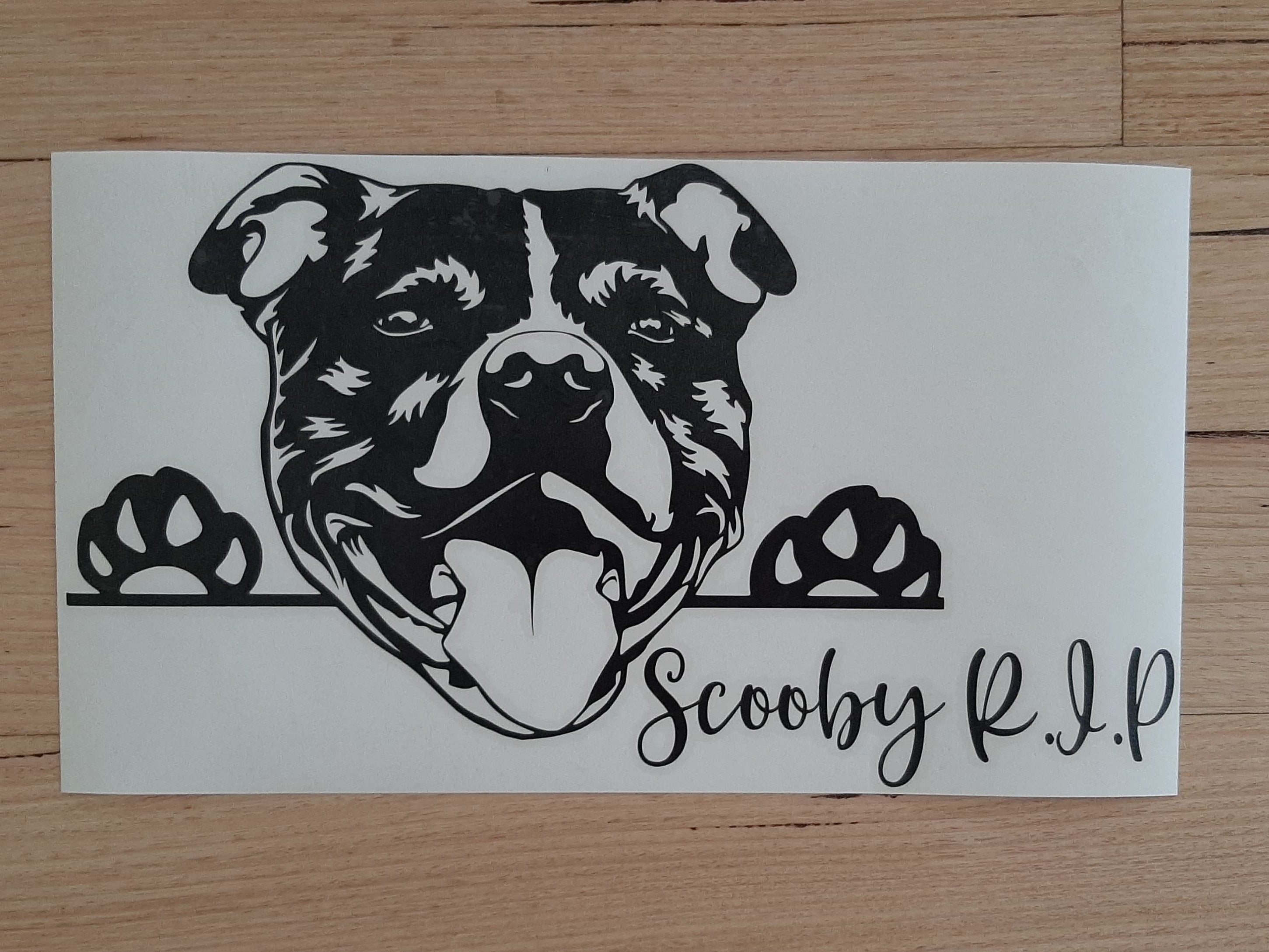 Peeking Staffy Car Sticker. Staffordshire Bull Terrier Decal - My Crafty Dog