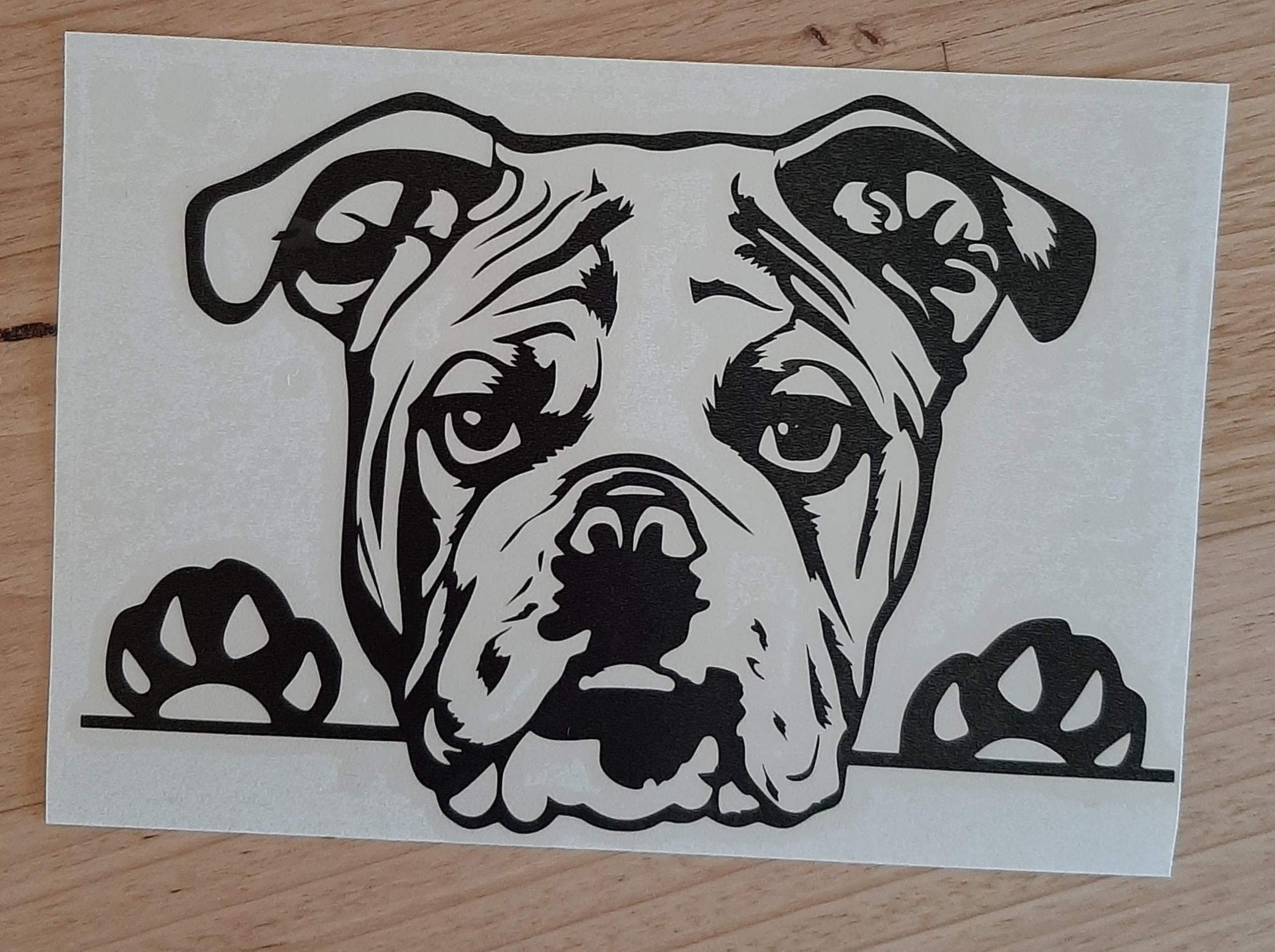 Peeking English Bulldog Car Sticker - My Crafty Dog