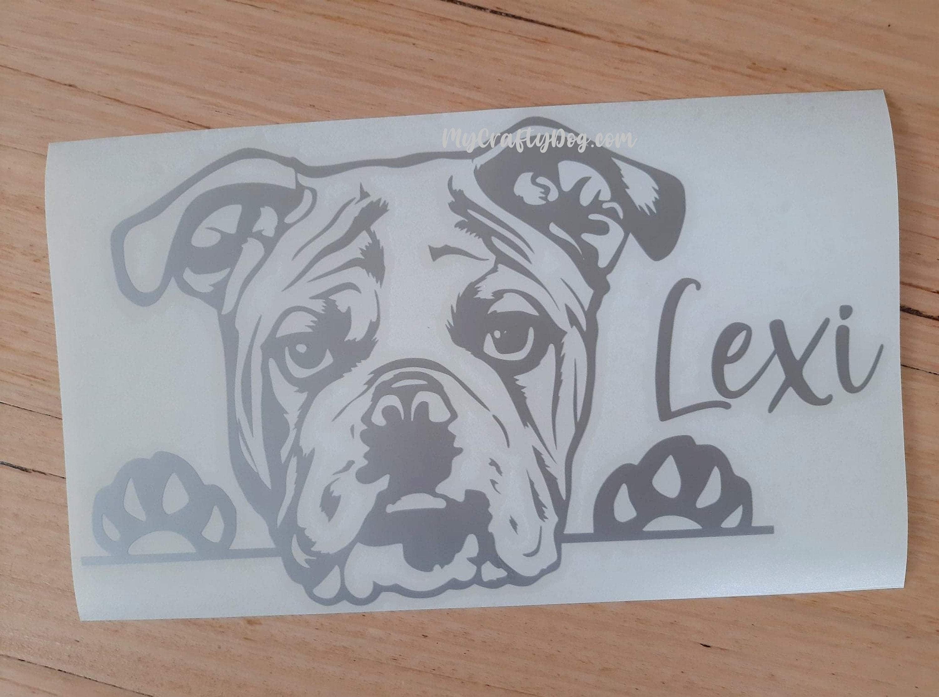 Peeking English Bulldog Car Sticker - My Crafty Dog