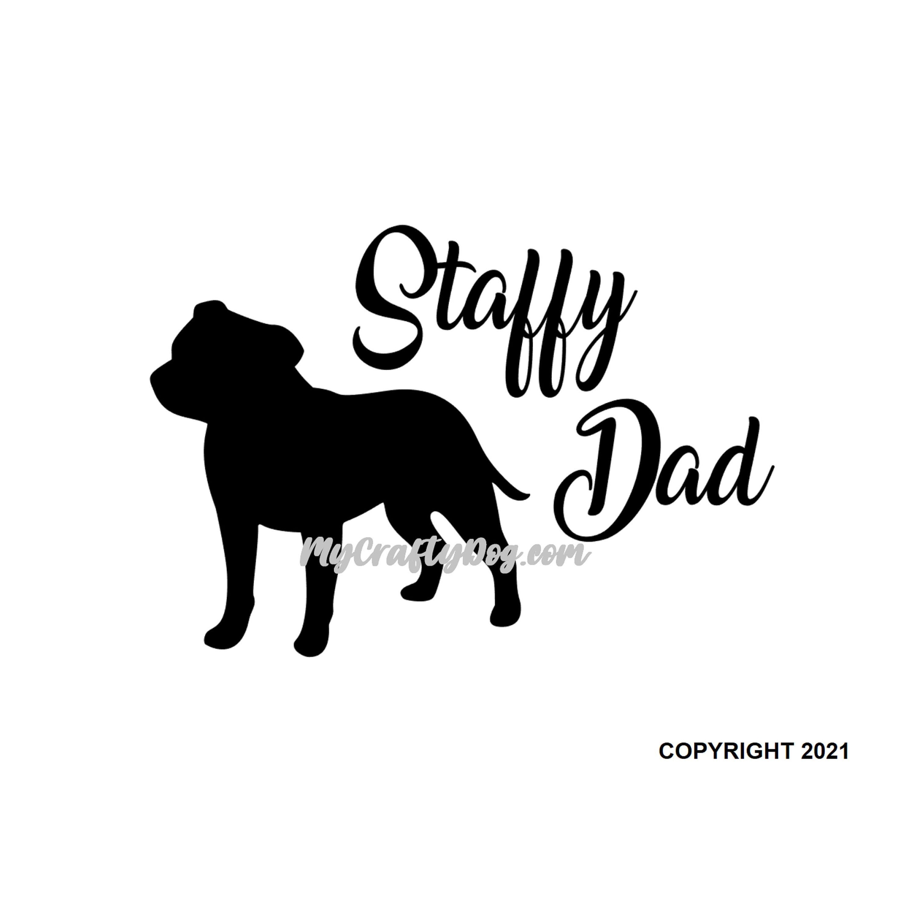 Staffy Dad Car Sticker - My Crafty Dog