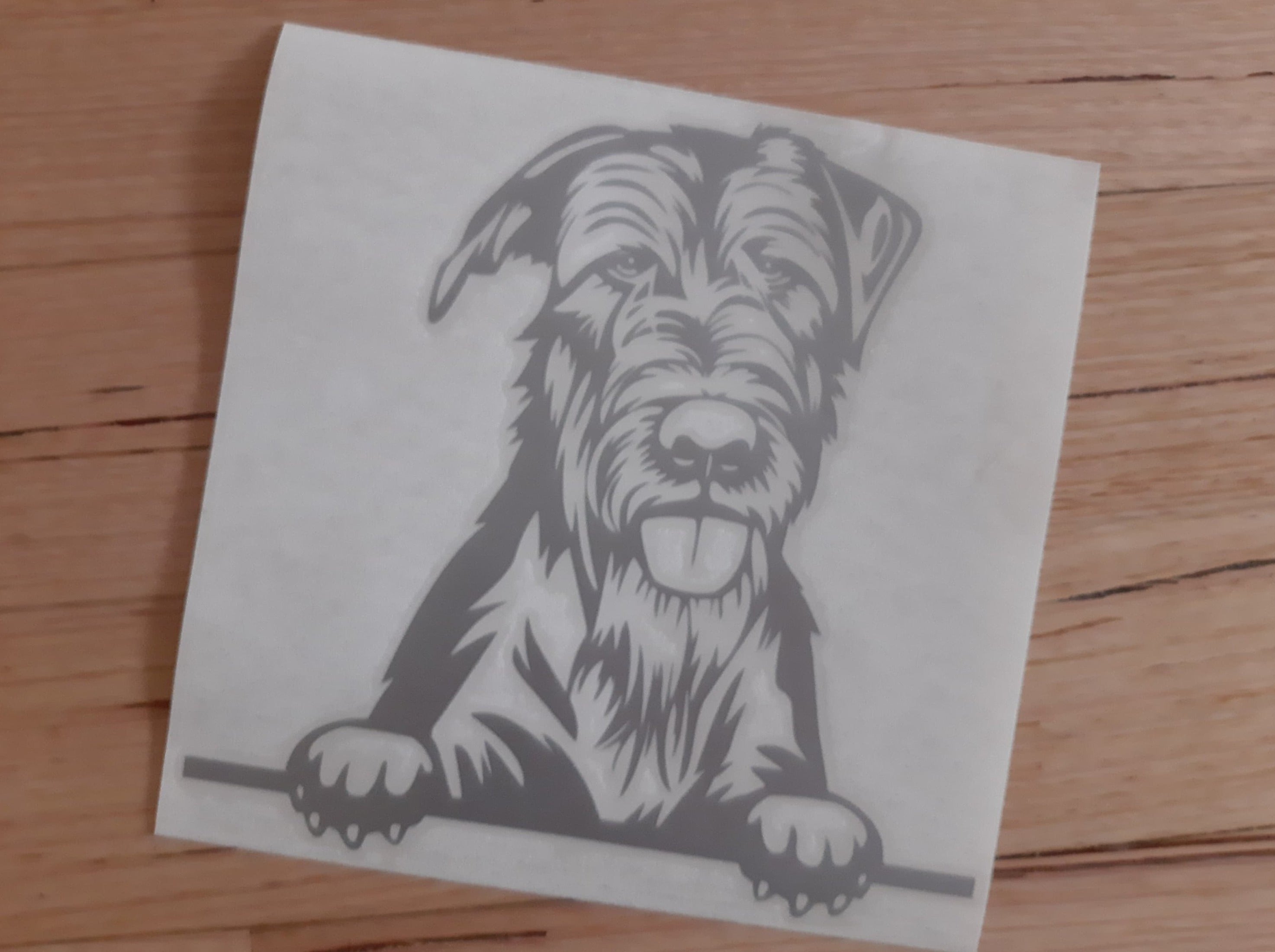 Peeking Irish Wolfhound Car Sticker - My Crafty Dog