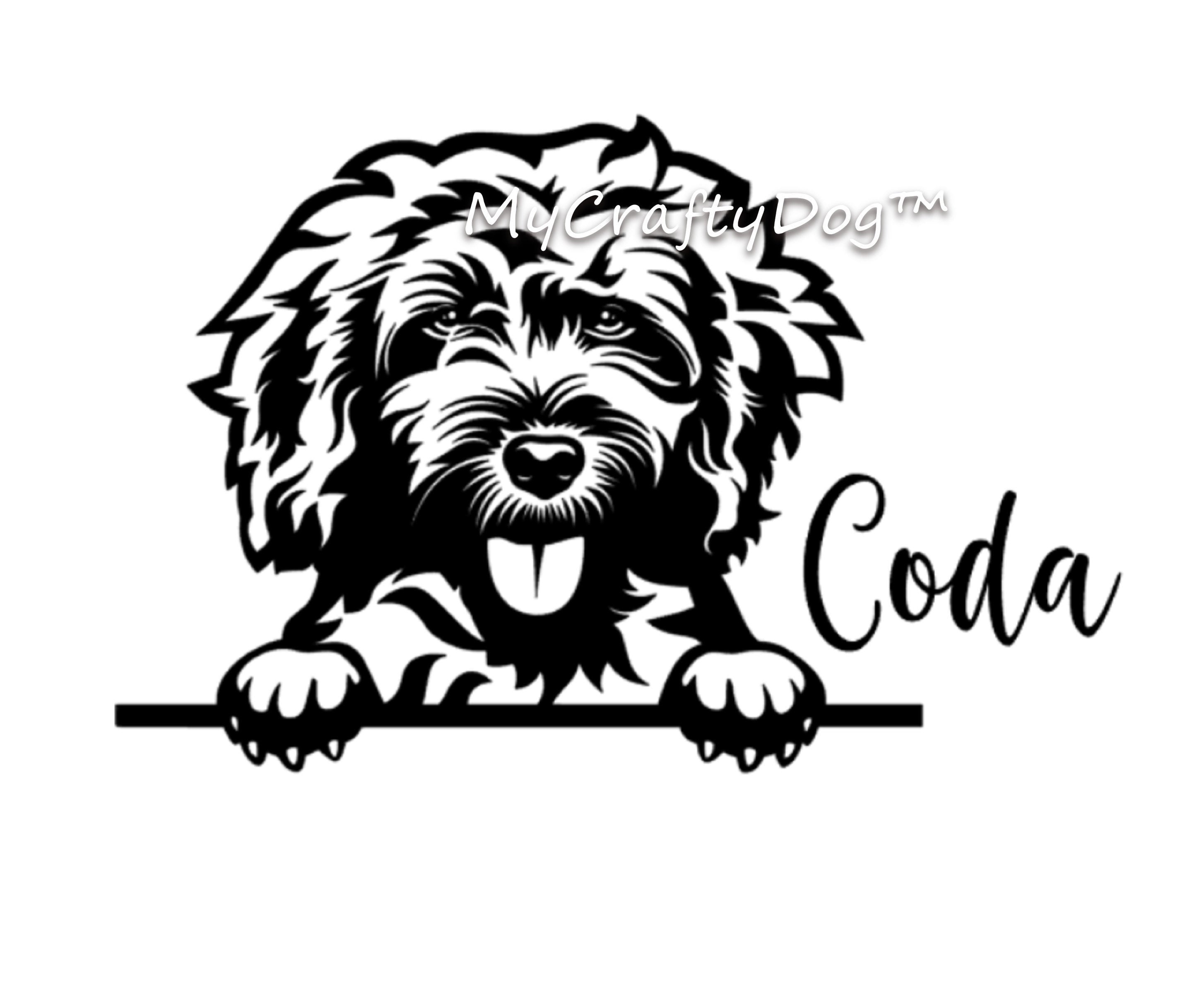 Peeking Cockapoo Car Sticker - My Crafty Dog