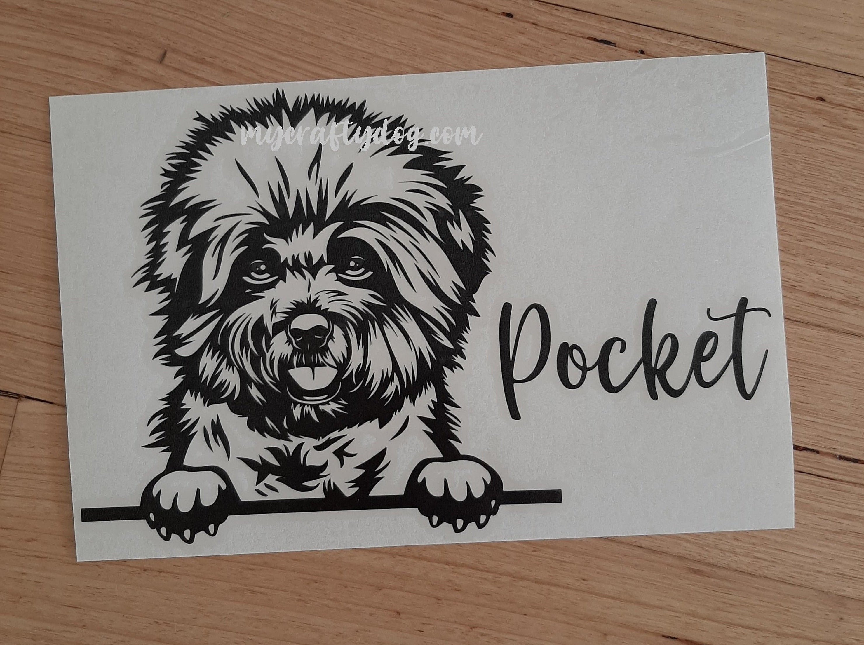 Peeking Bichon Frise Car Sticker - My Crafty Dog