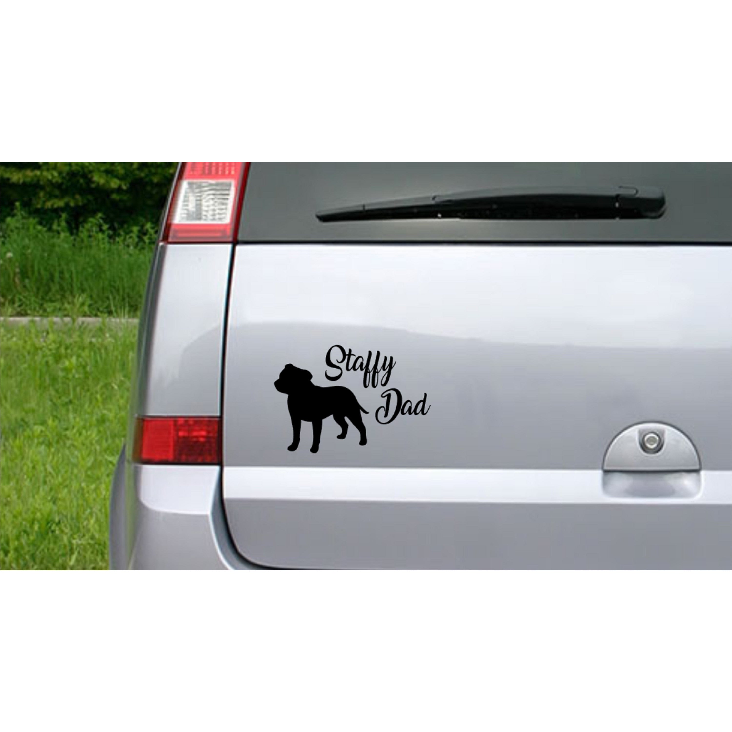 Staffy Dad Car Sticker - My Crafty Dog