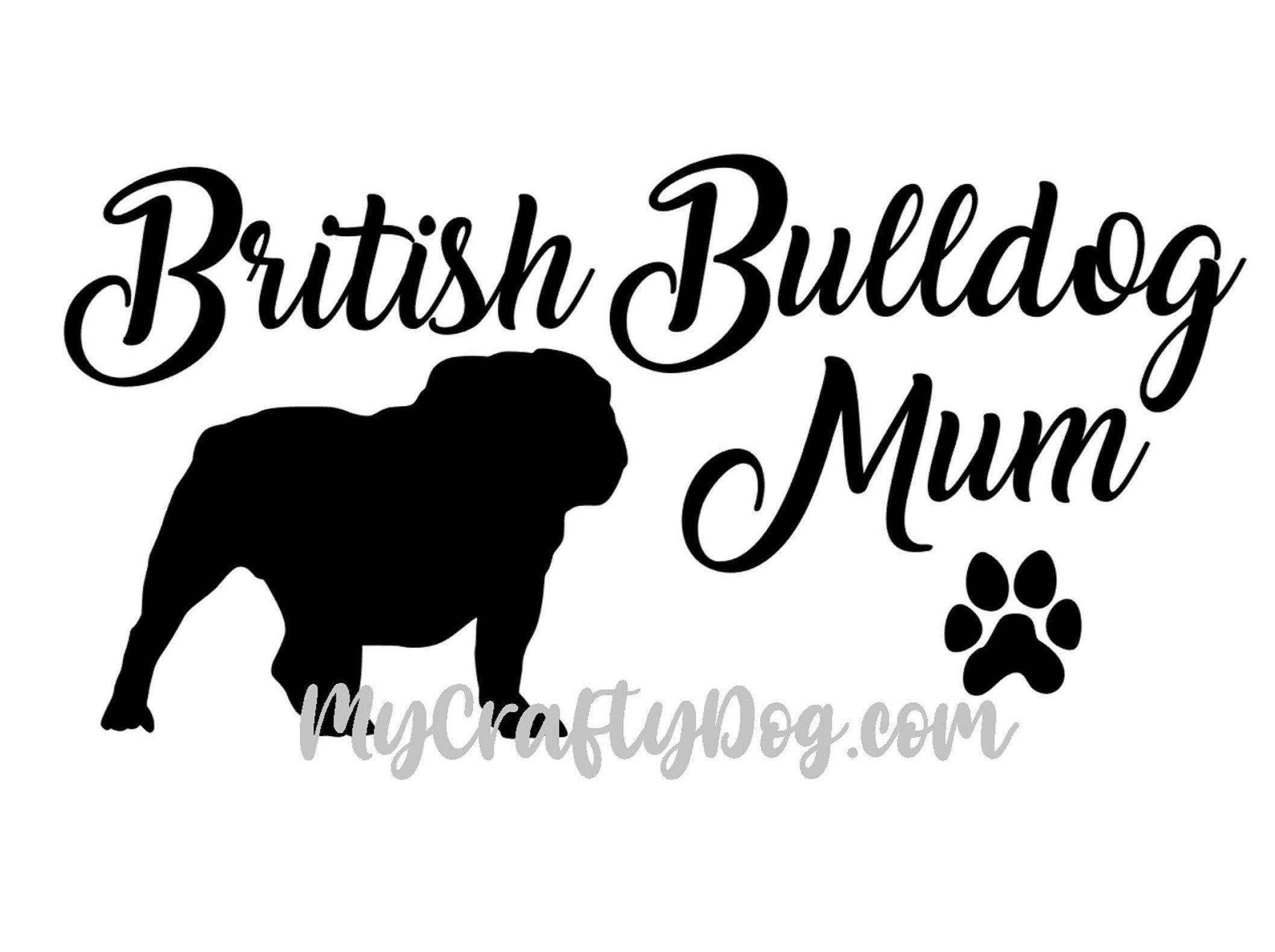 British Bulldog Mum Car decal - My Crafty Dog