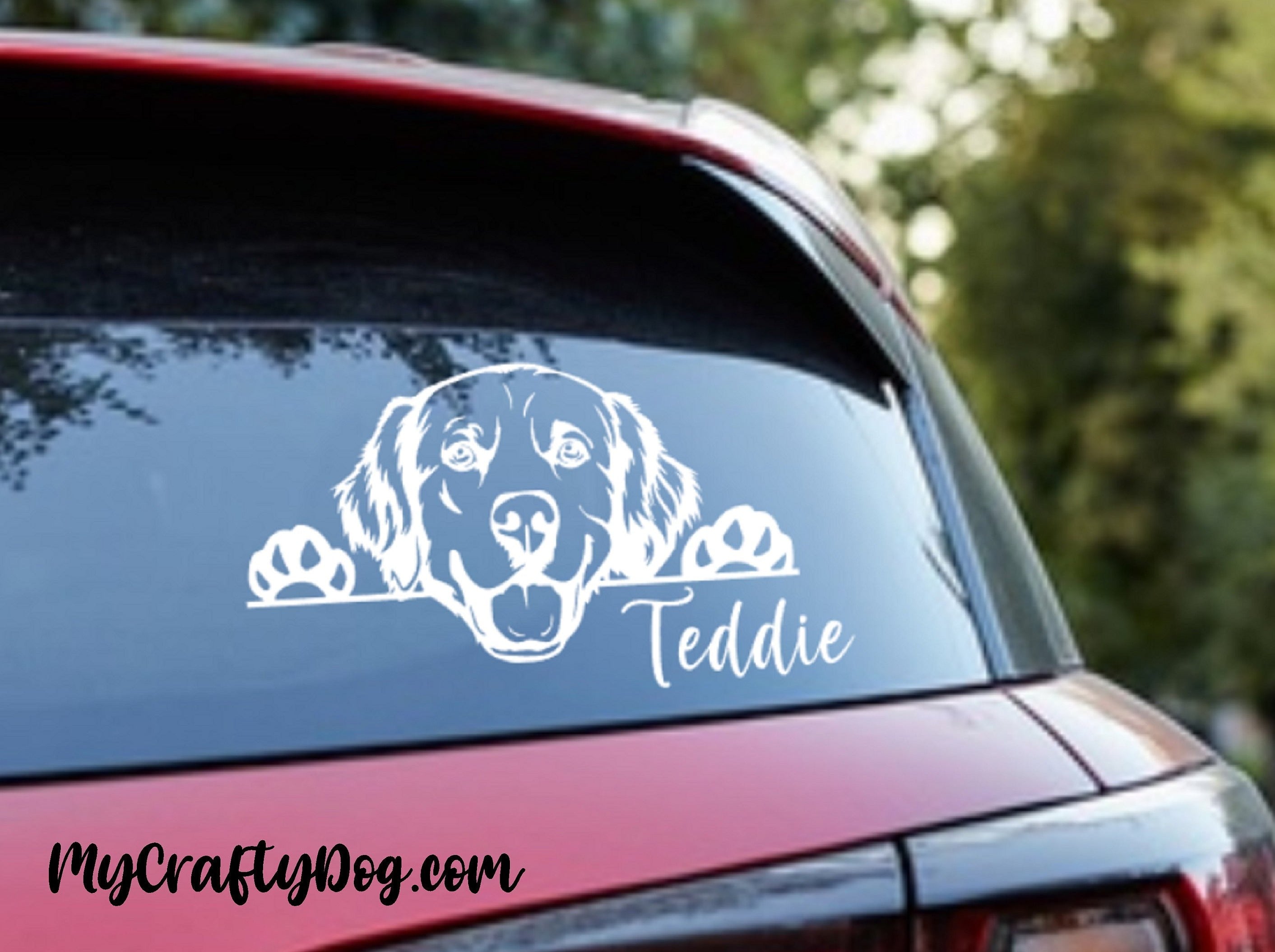 Peeking Golden Retriever Car Sticker - My Crafty Dog